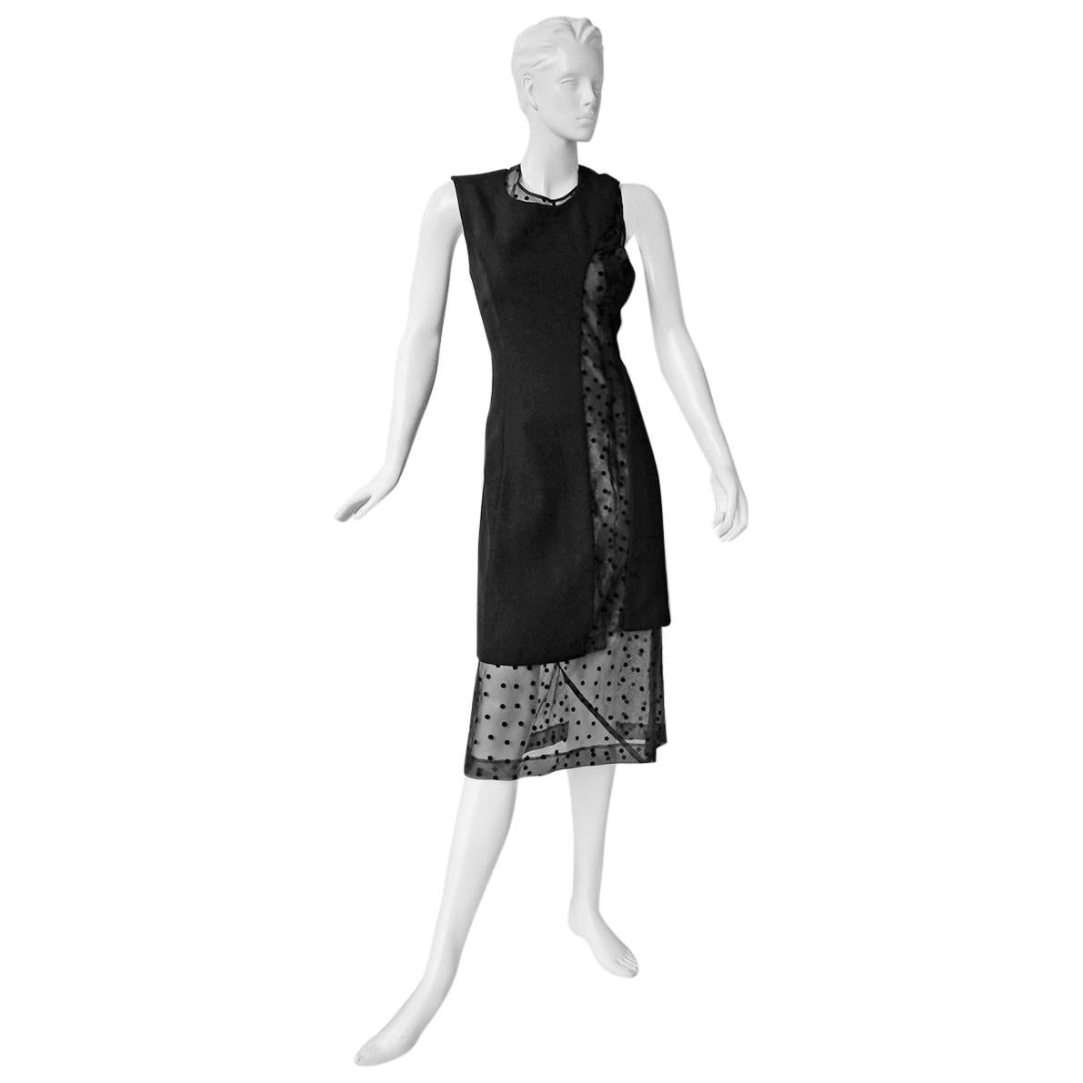 New 1997 Comme des Garcons "Rei of Light" Polkadot Black Dress For Sale