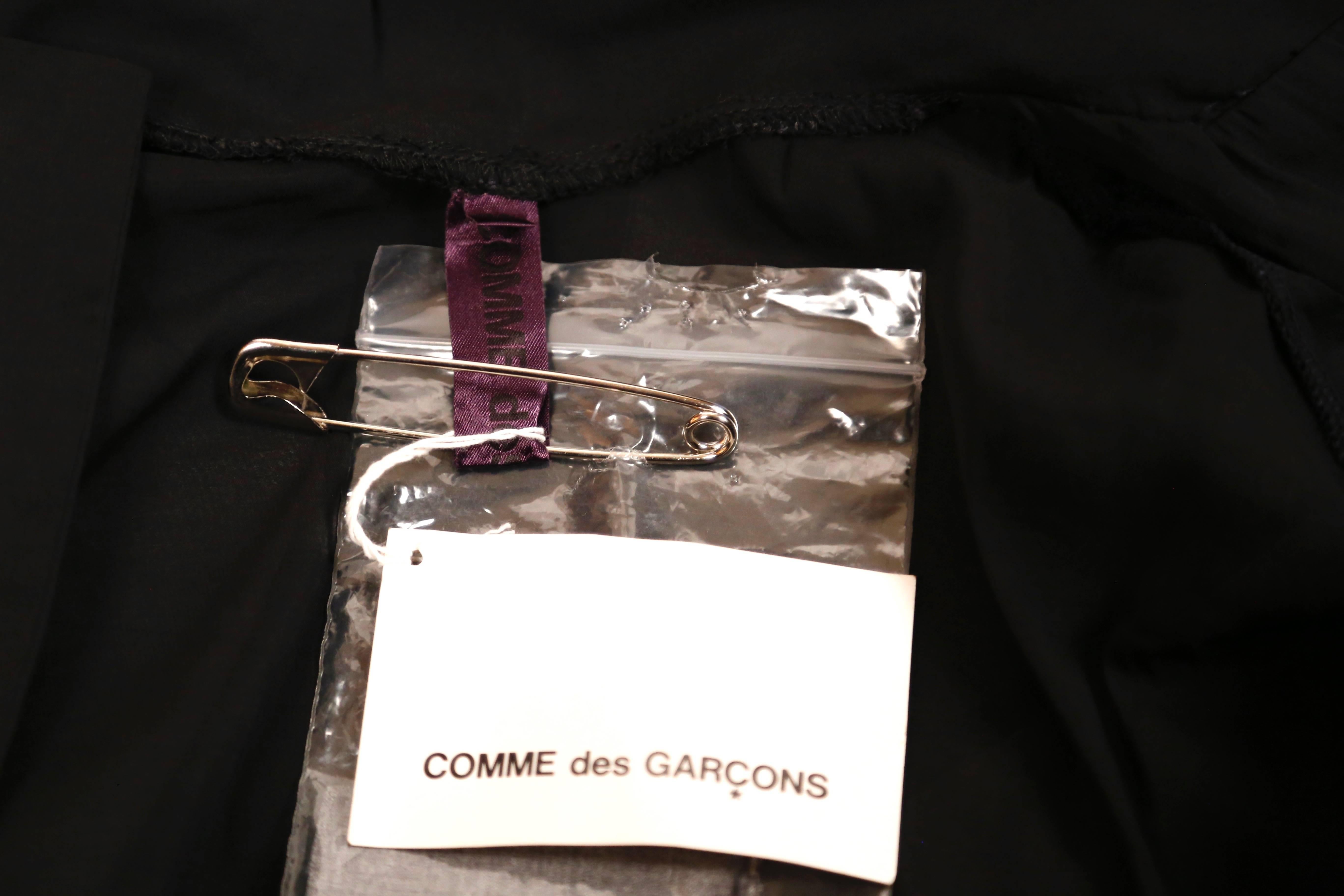 Gray new 2000 COMME DES GARCONS double layer runway dress with safety pin closure