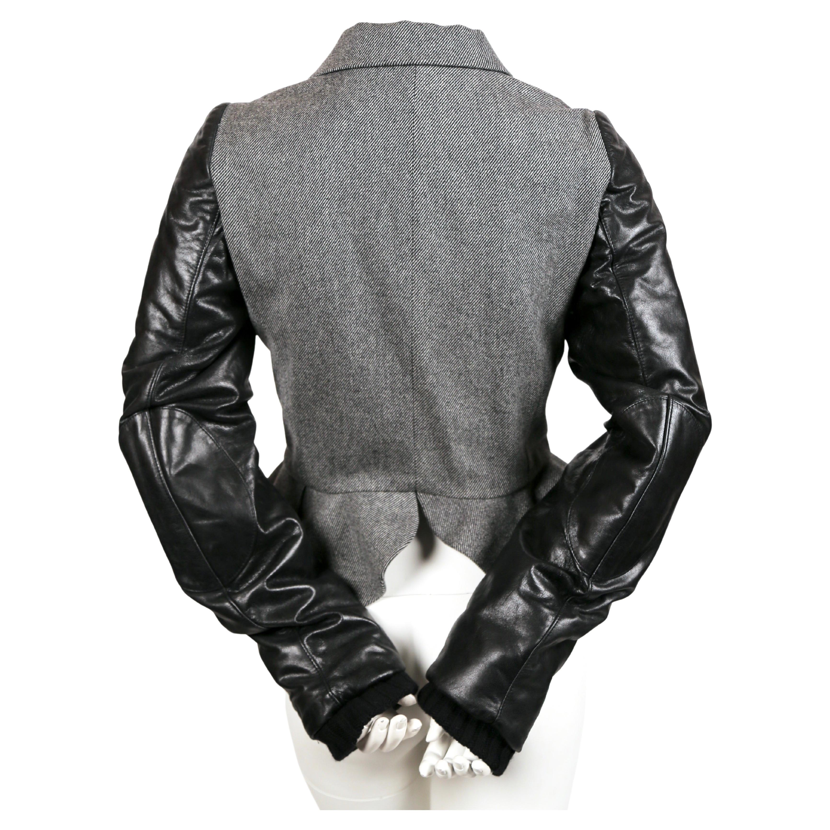 Women's new 2002 Nicolas Ghesquiere for BALENCIAGA wool & leather runway jacket
