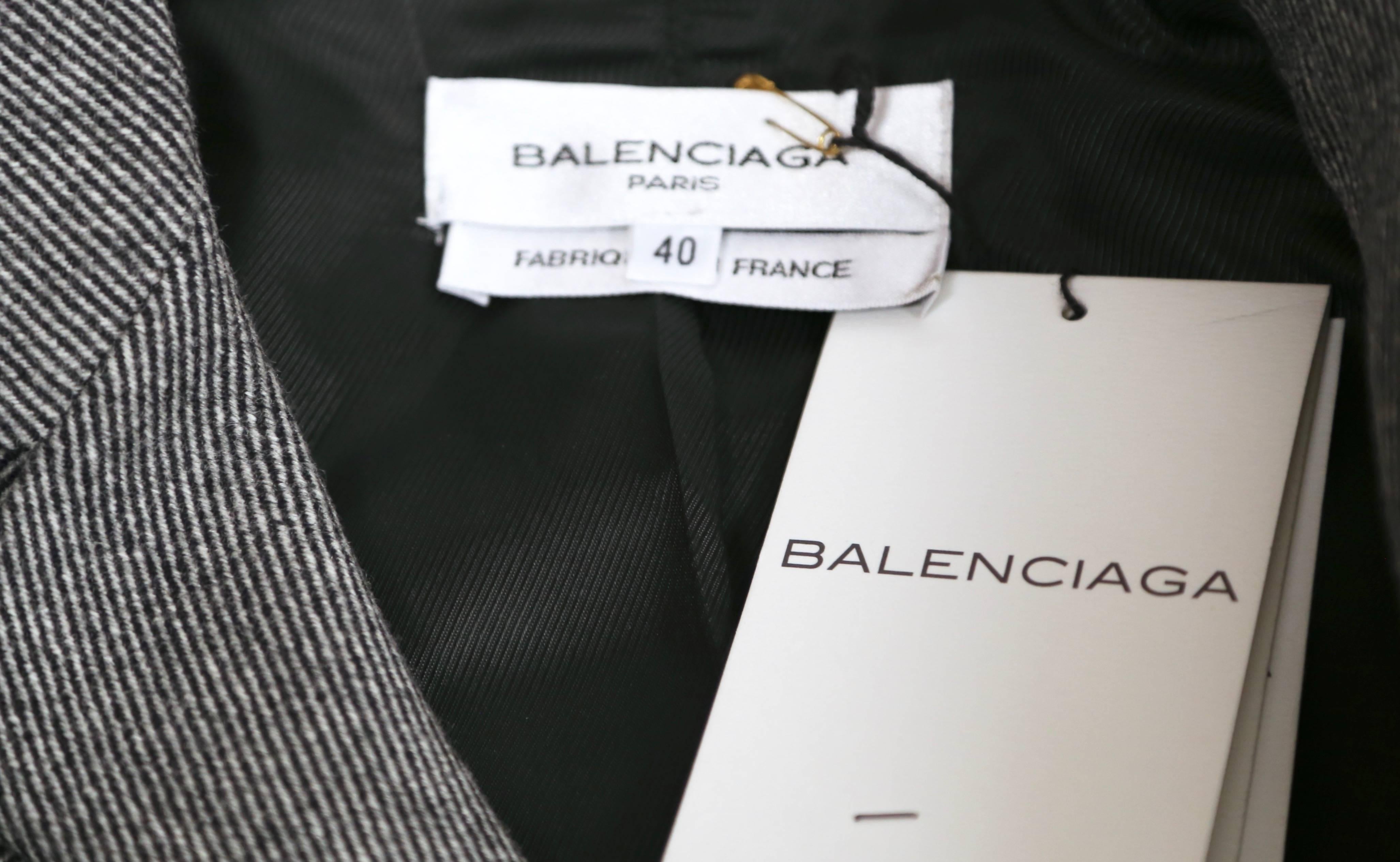 new 2002 Nicolas Ghesquiere for BALENCIAGA wool & leather runway jacket 1