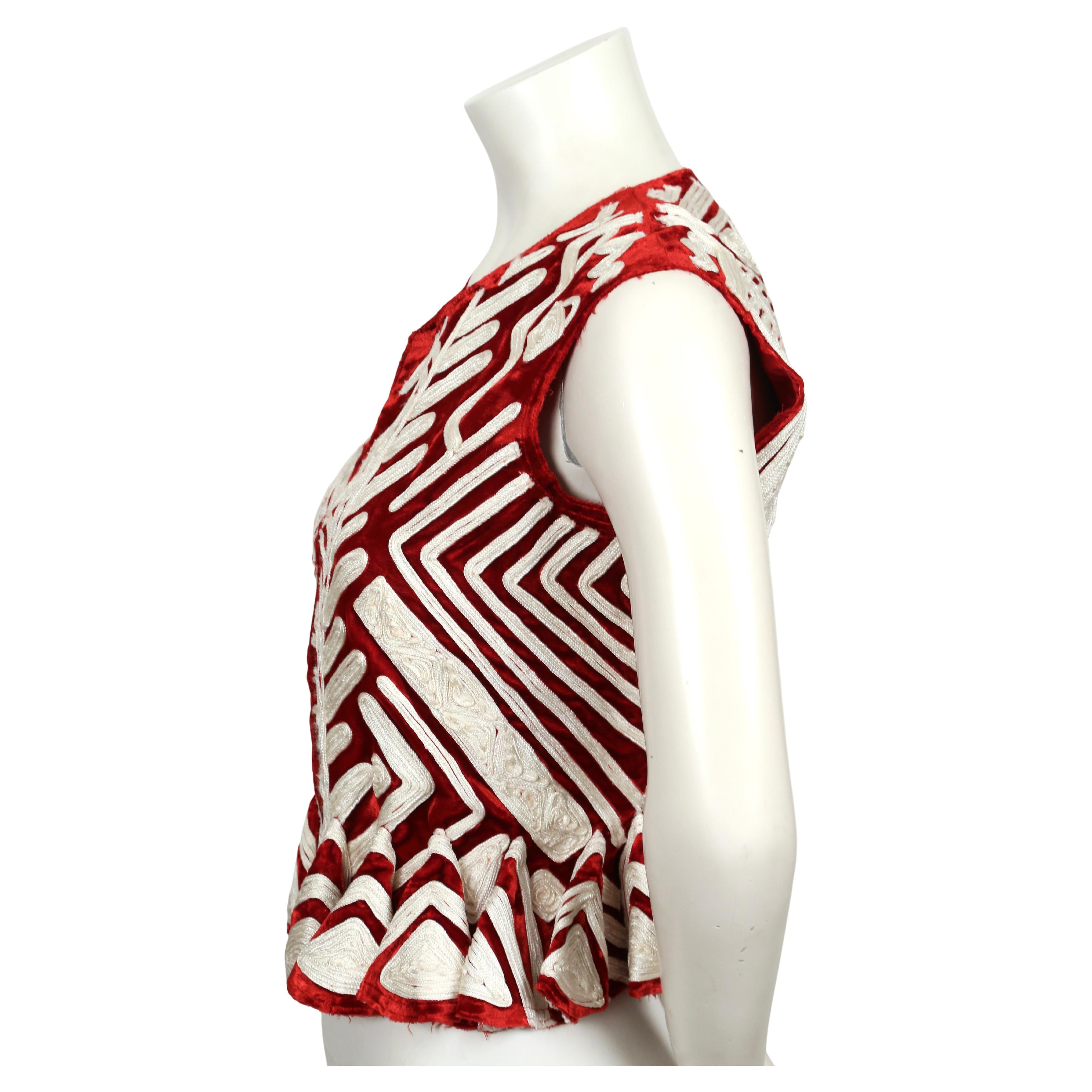 Beige NEW 2002 TOM FORD YVES SAINT LAURENT crimson embroidered runway jacket - unworn For Sale