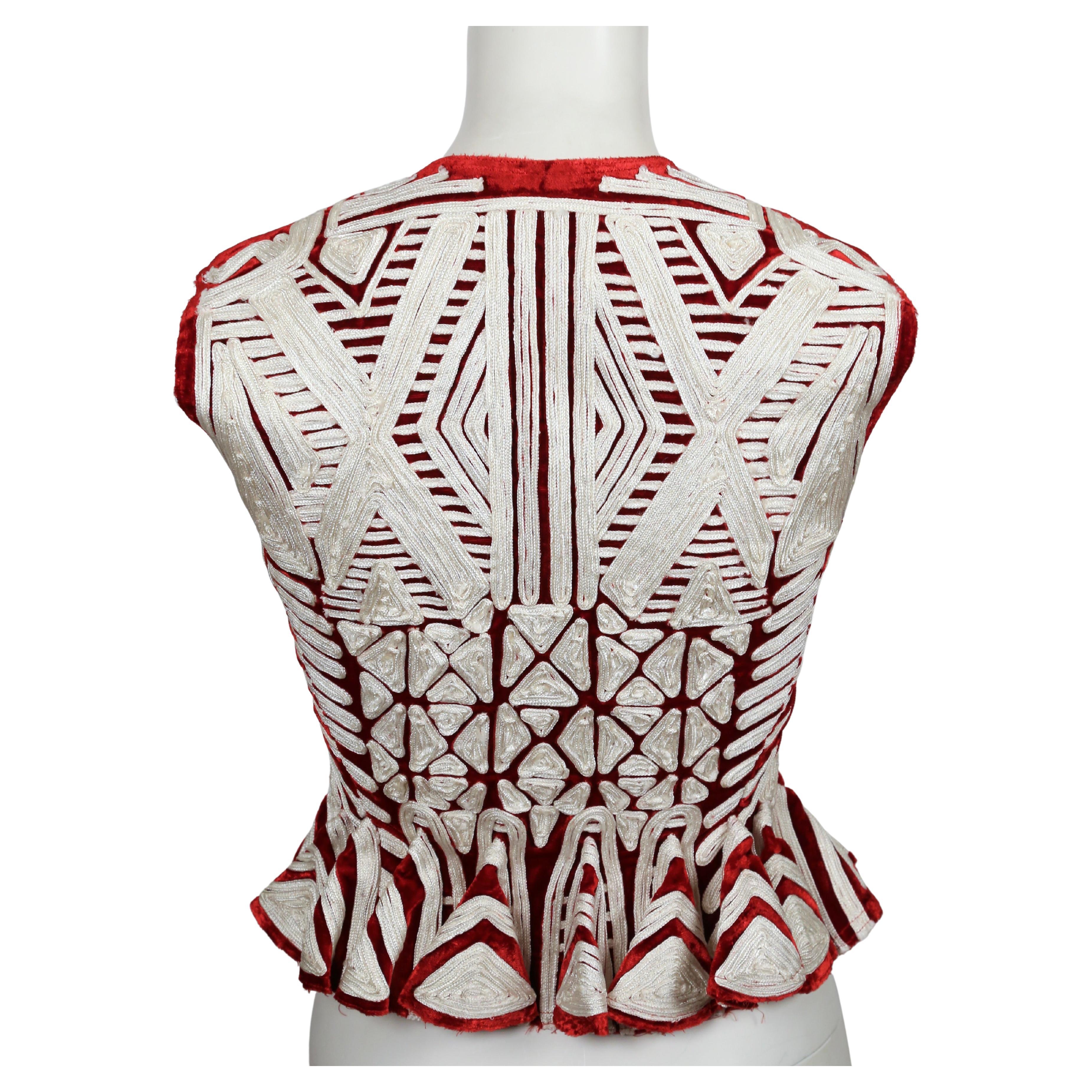 NEW 2002 TOM FORD YVES SAINT LAURENT crimson embroidered runway jacket - unworn For Sale 1