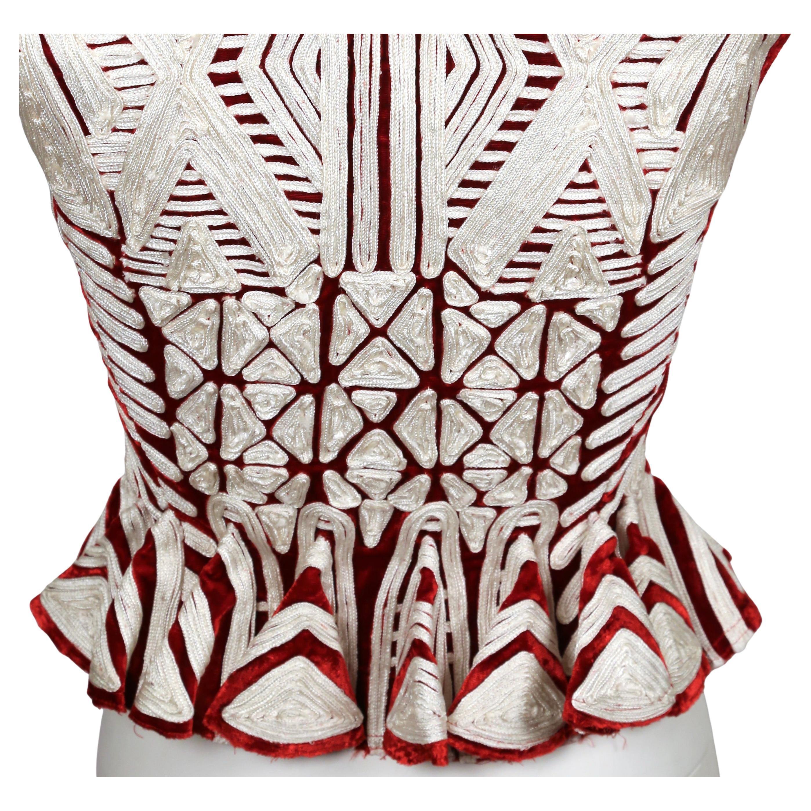 NEW 2002 TOM FORD YVES SAINT LAURENT crimson embroidered runway jacket - unworn For Sale 2