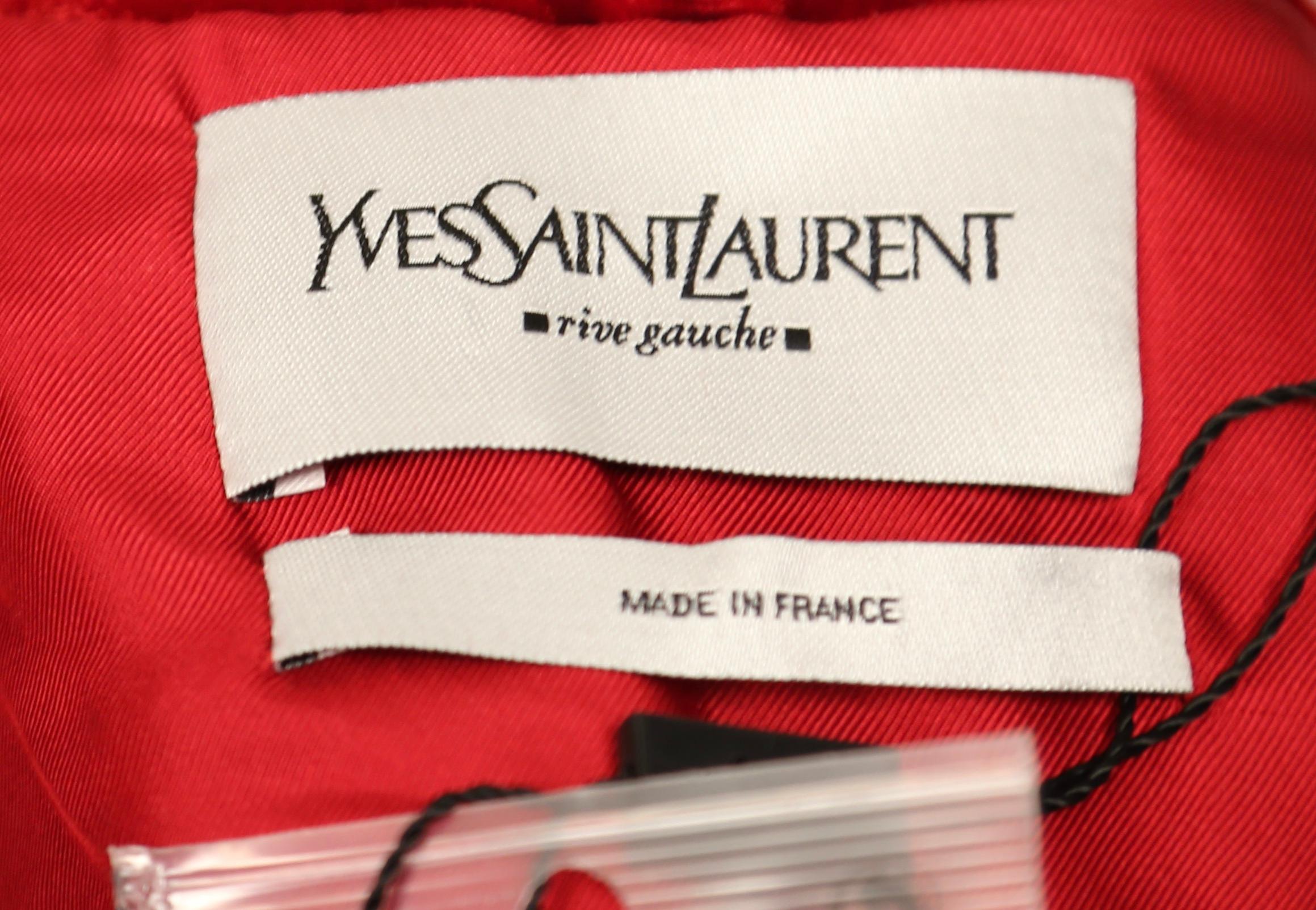 NEW 2002 TOM FORD YVES SAINT LAURENT crimson embroidered runway jacket - unworn For Sale 5