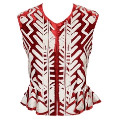 NUOVO 2002 Tom Ford for Yves Saint Laurent, giacca da passerella ricamata color claret - non indossata