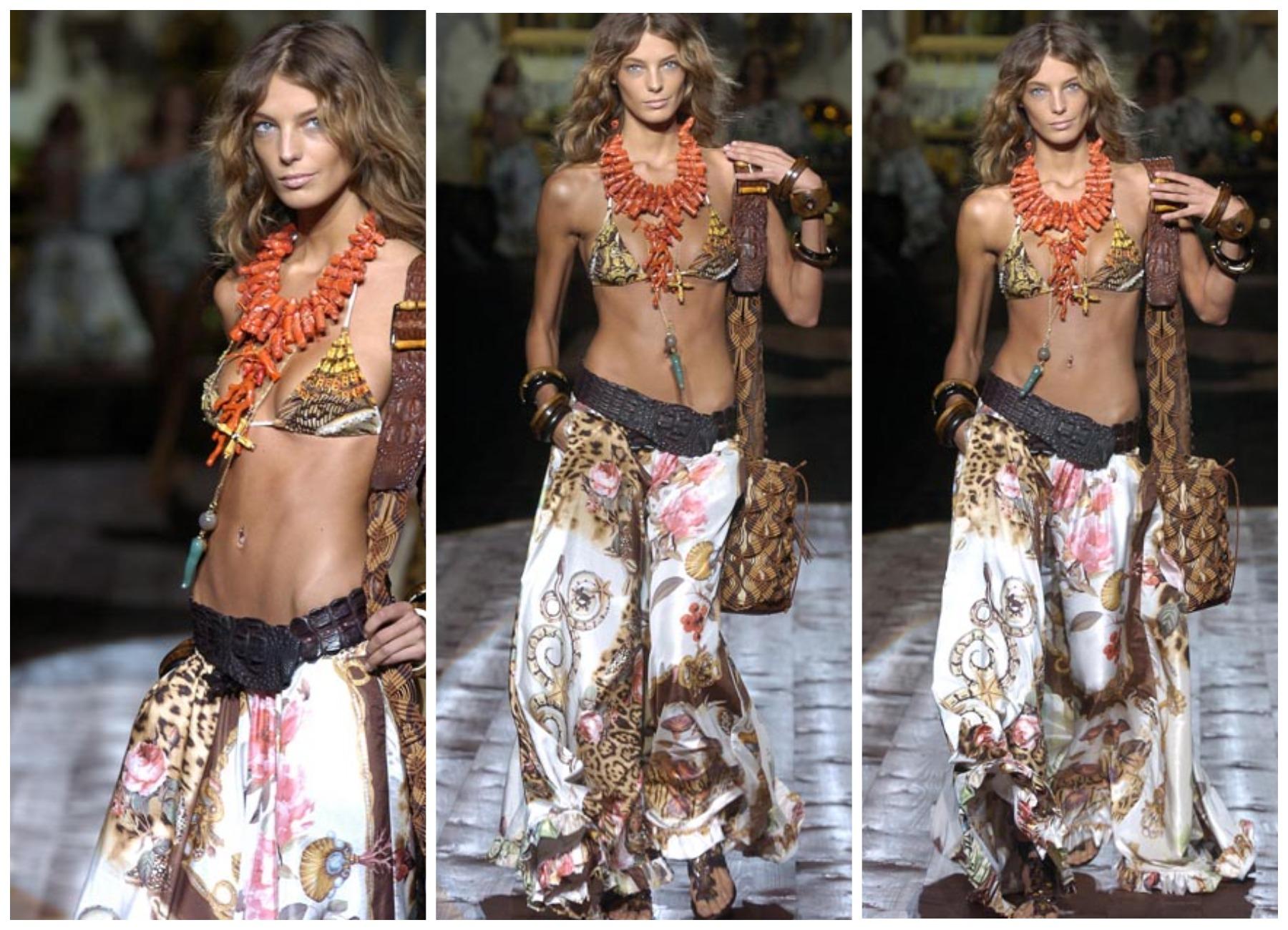 NEW 2005 SS Runway Documented Roberto Cavalli Silk Floral Maxi Skirt For Sale 8