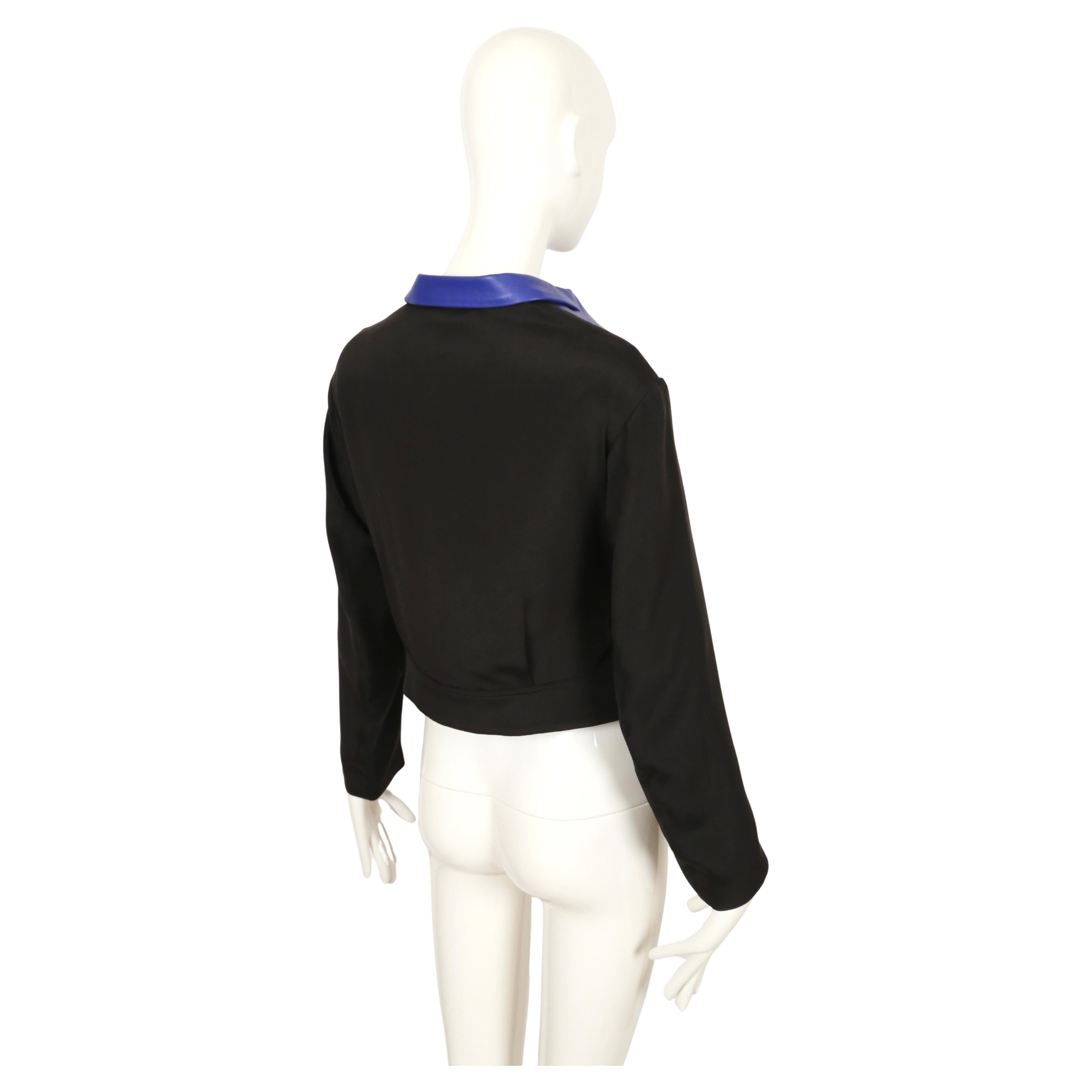 Neu 2007 YOHJI YAMAMOTO blaue Lederjacke RUNWAY mit zwanghafter Vorderseite mit Etiketten im Angebot 6
