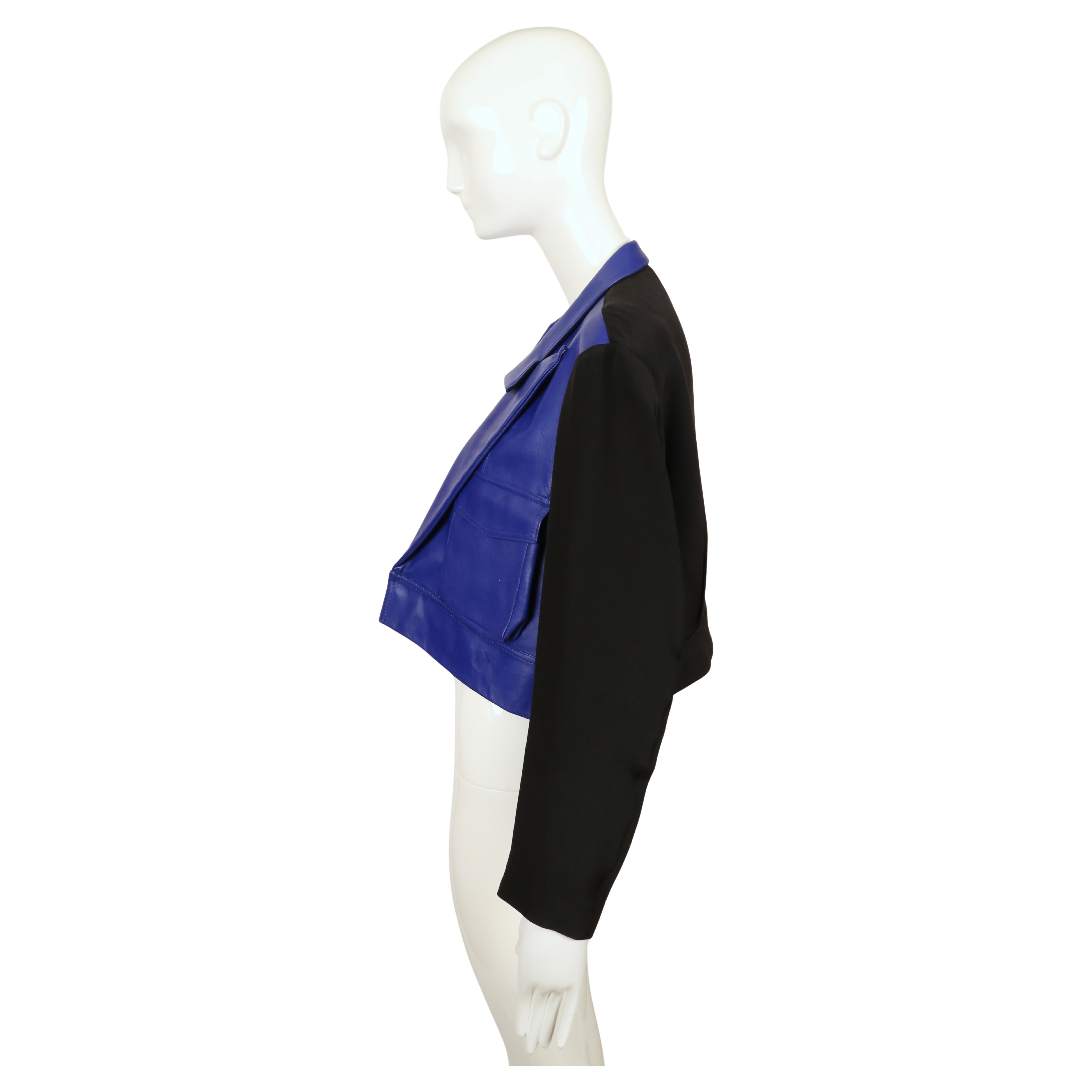 Neu 2007 YOHJI YAMAMOTO blaue Lederjacke RUNWAY mit zwanghafter Vorderseite mit Etiketten im Angebot 7