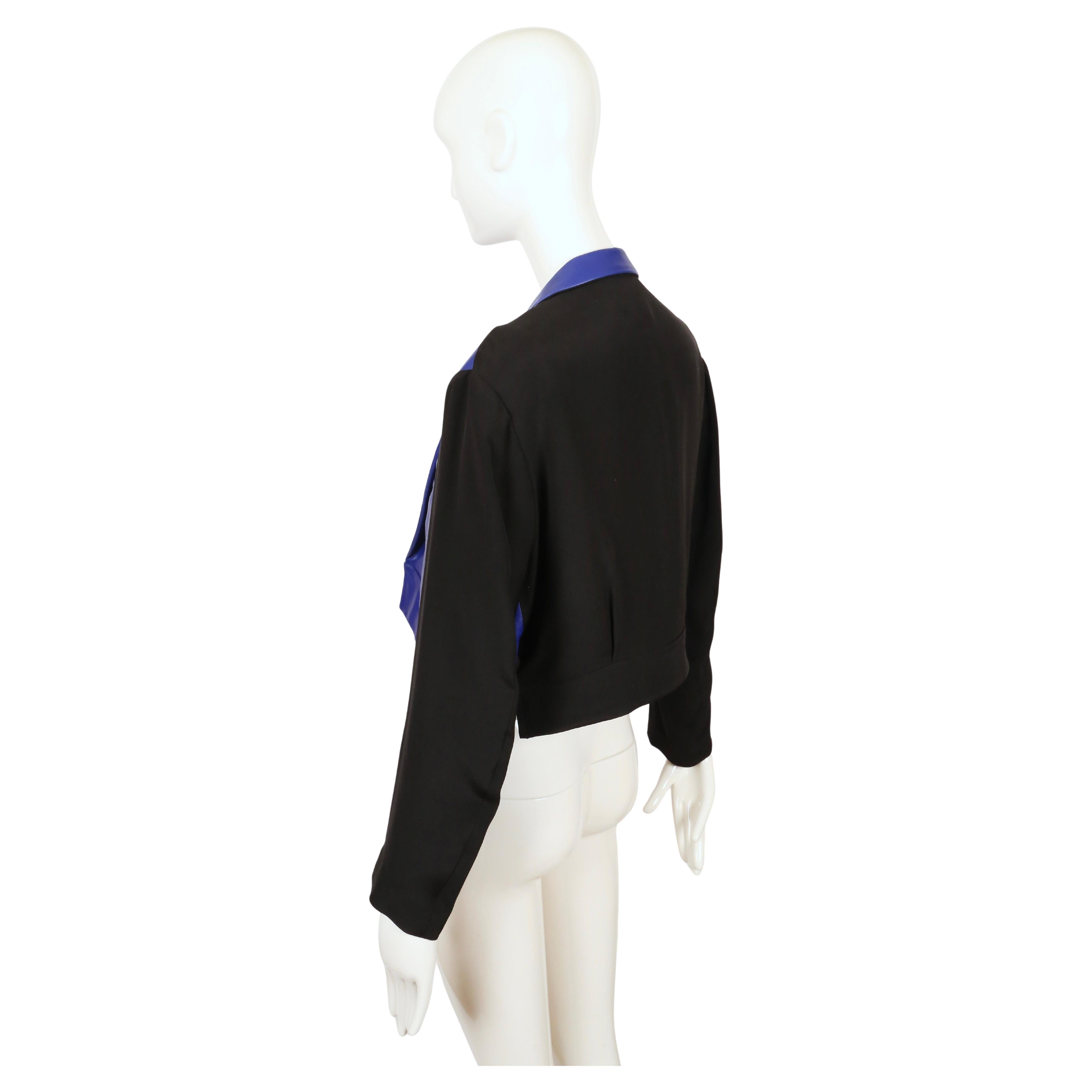 Neu 2007 YOHJI YAMAMOTO blaue Lederjacke RUNWAY mit zwanghafter Vorderseite mit Etiketten im Angebot 8
