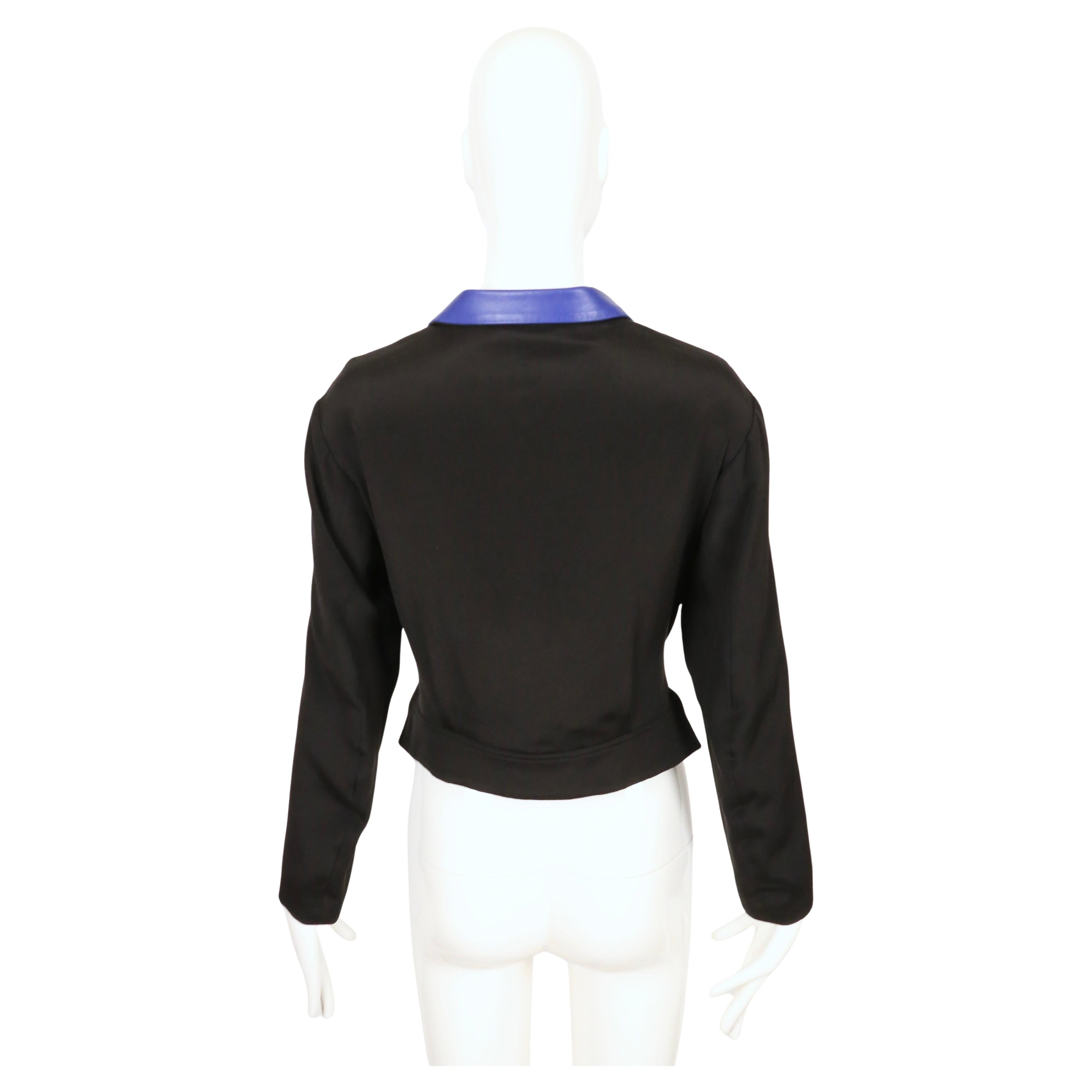 Neu 2007 YOHJI YAMAMOTO blaue Lederjacke RUNWAY mit zwanghafter Vorderseite mit Etiketten im Angebot 9