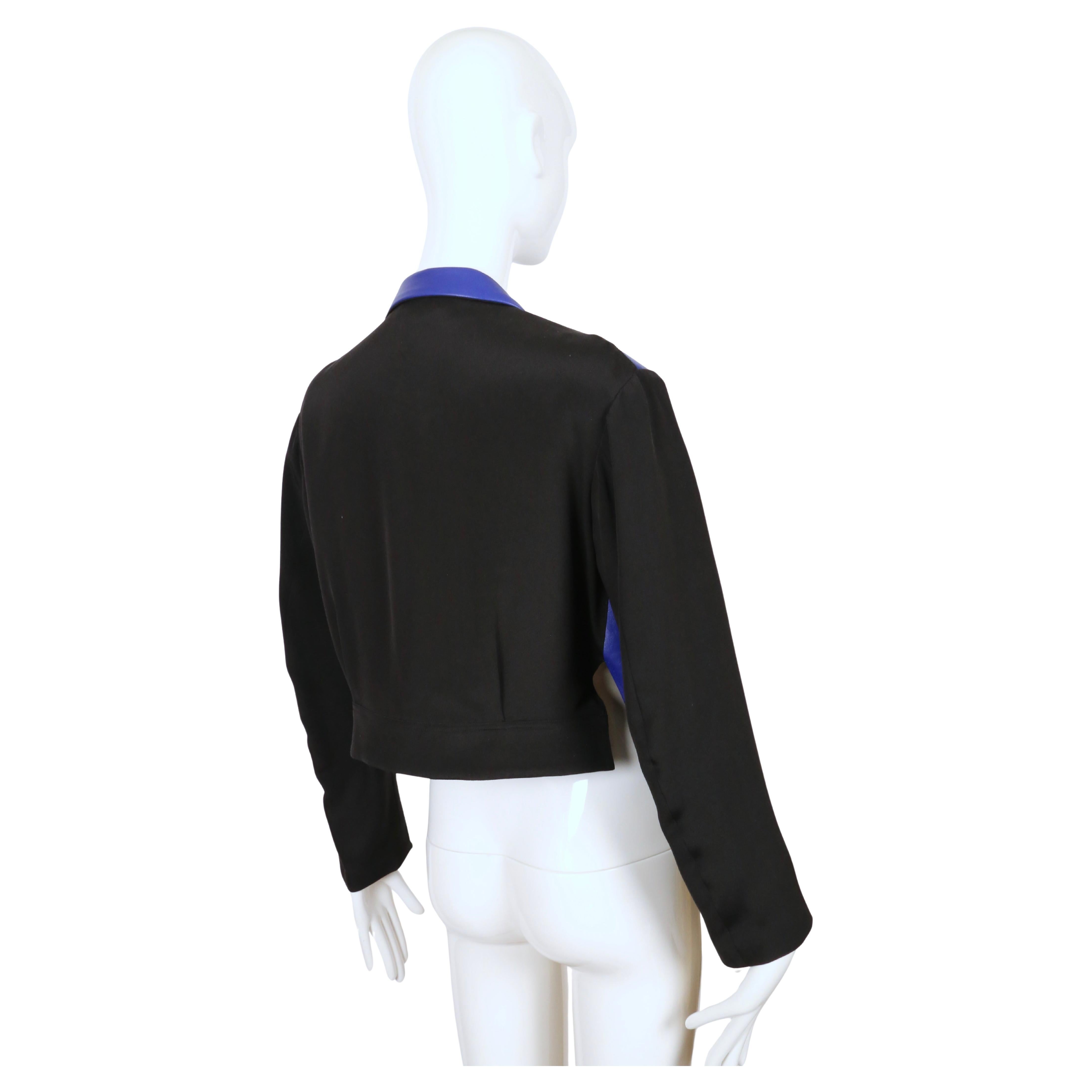 Neu 2007 YOHJI YAMAMOTO blaue Lederjacke RUNWAY mit zwanghafter Vorderseite mit Etiketten im Zustand „Neu“ im Angebot in San Fransisco, CA