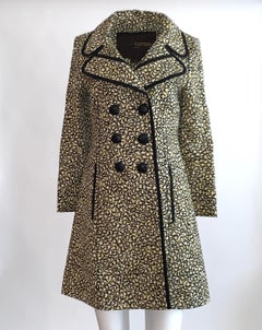 New 2011 Runway Louis Vuitton Yellow Black and White Floral Print Coat