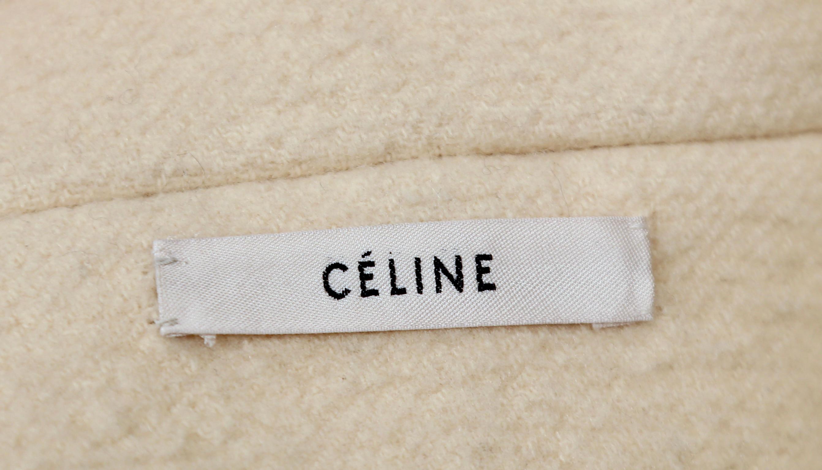 novità 2013 Celine by Phoebe Philo cappotto in cashmere crema di burro RUNWAY in vendita 9