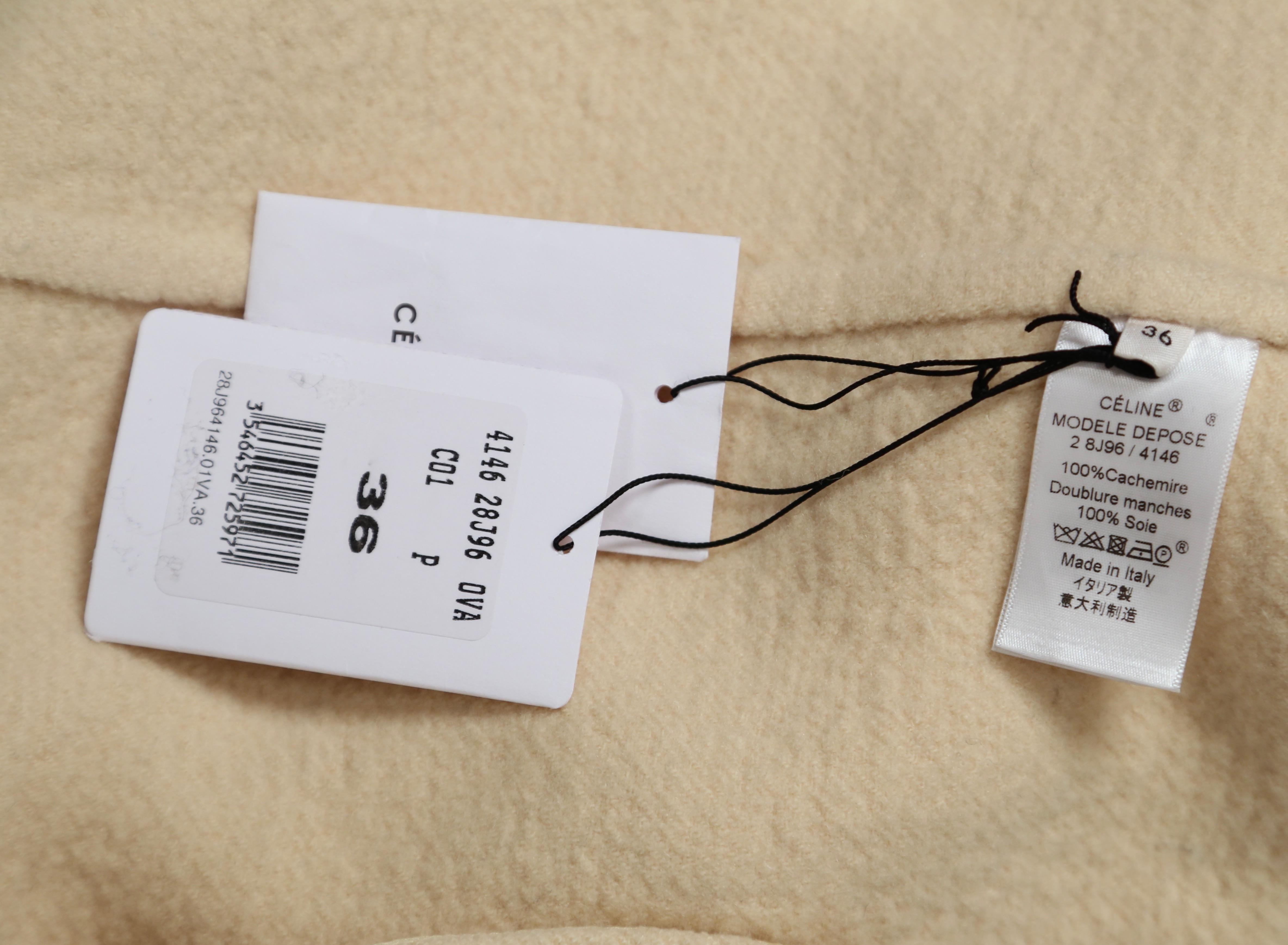 new 2013 CELINE by PHOEBE PHILO buttercream cashmere RUNWAY coat  For Sale 5