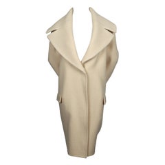 nuevo 2013 CELINE by PHOEBE PHILO abrigo RUNWAY de cachemira crema de mantequilla