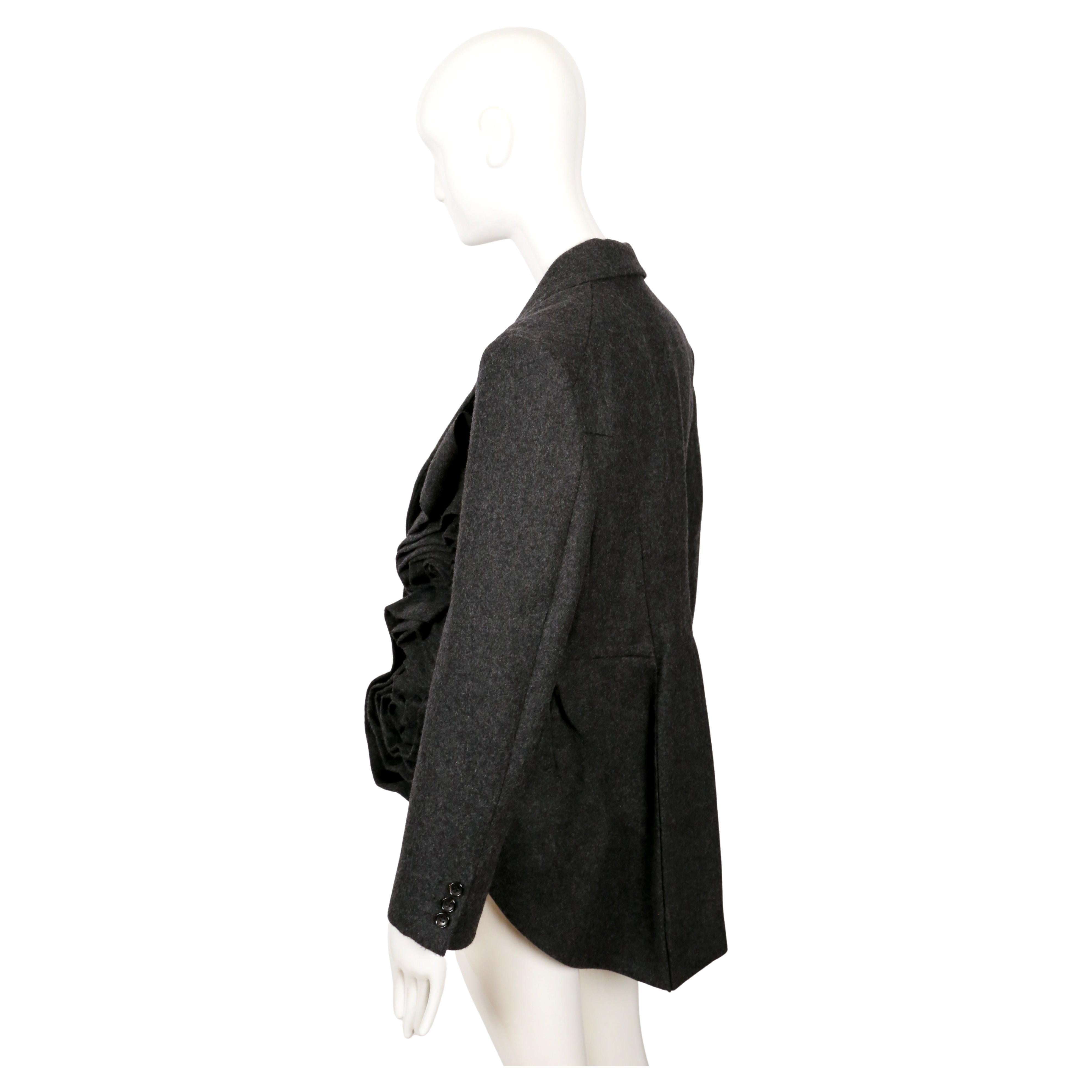 new 2013 COMME DES GARCONS grey jacket with oversized rose motif For Sale 1