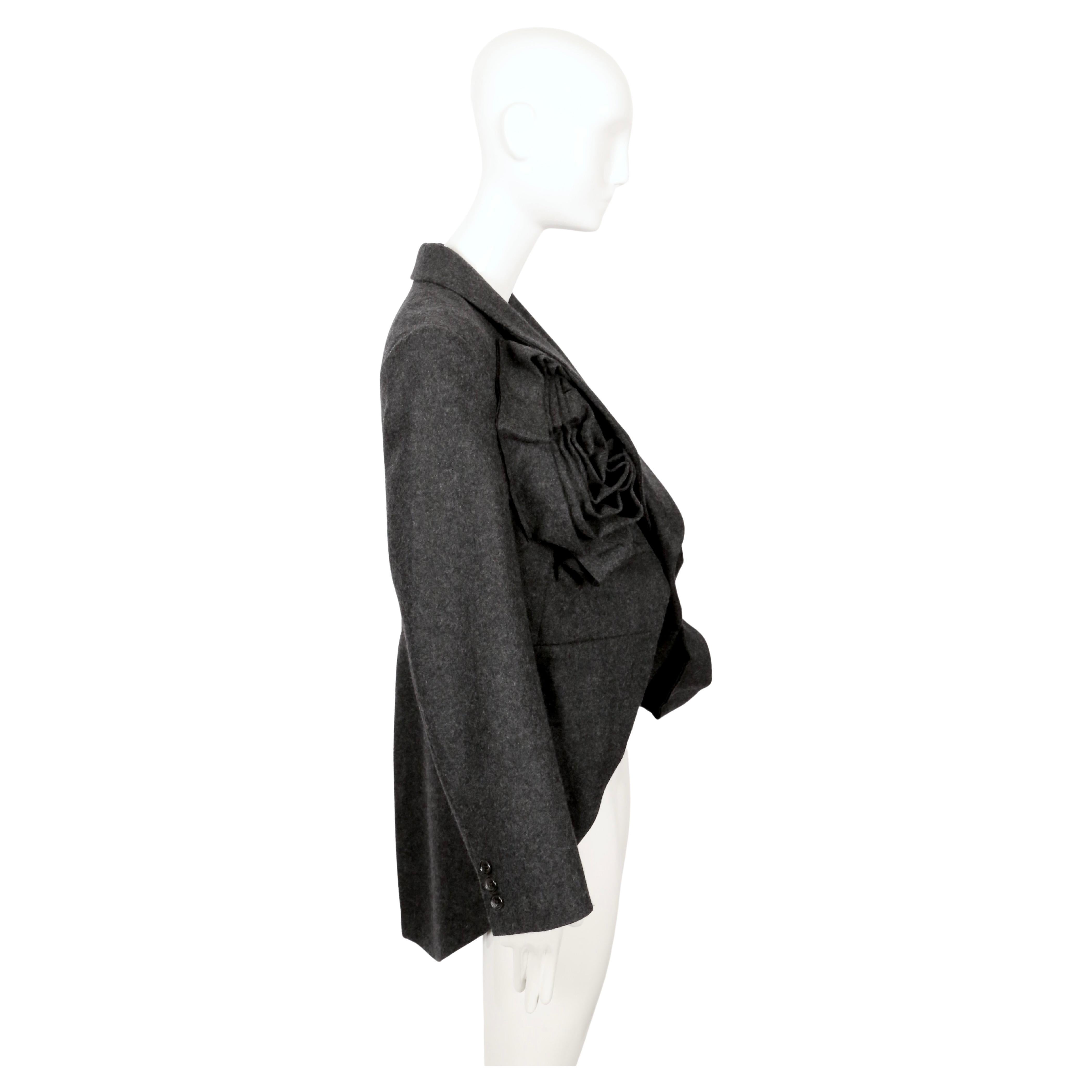 new 2013 COMME DES GARCONS grey jacket with oversized rose motif For Sale 3