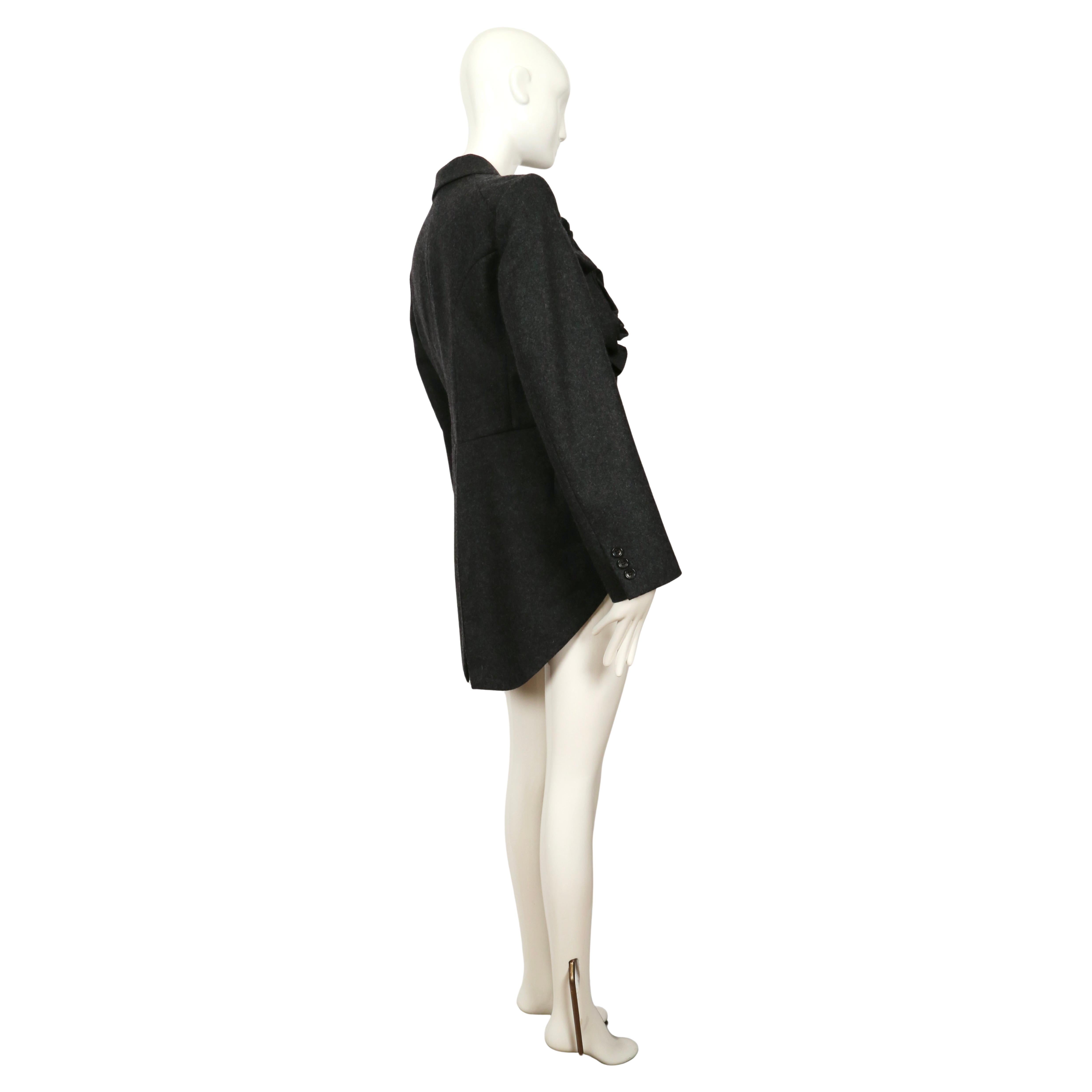 new 2013 COMME DES GARCONS grey jacket with oversized rose motif For Sale 4