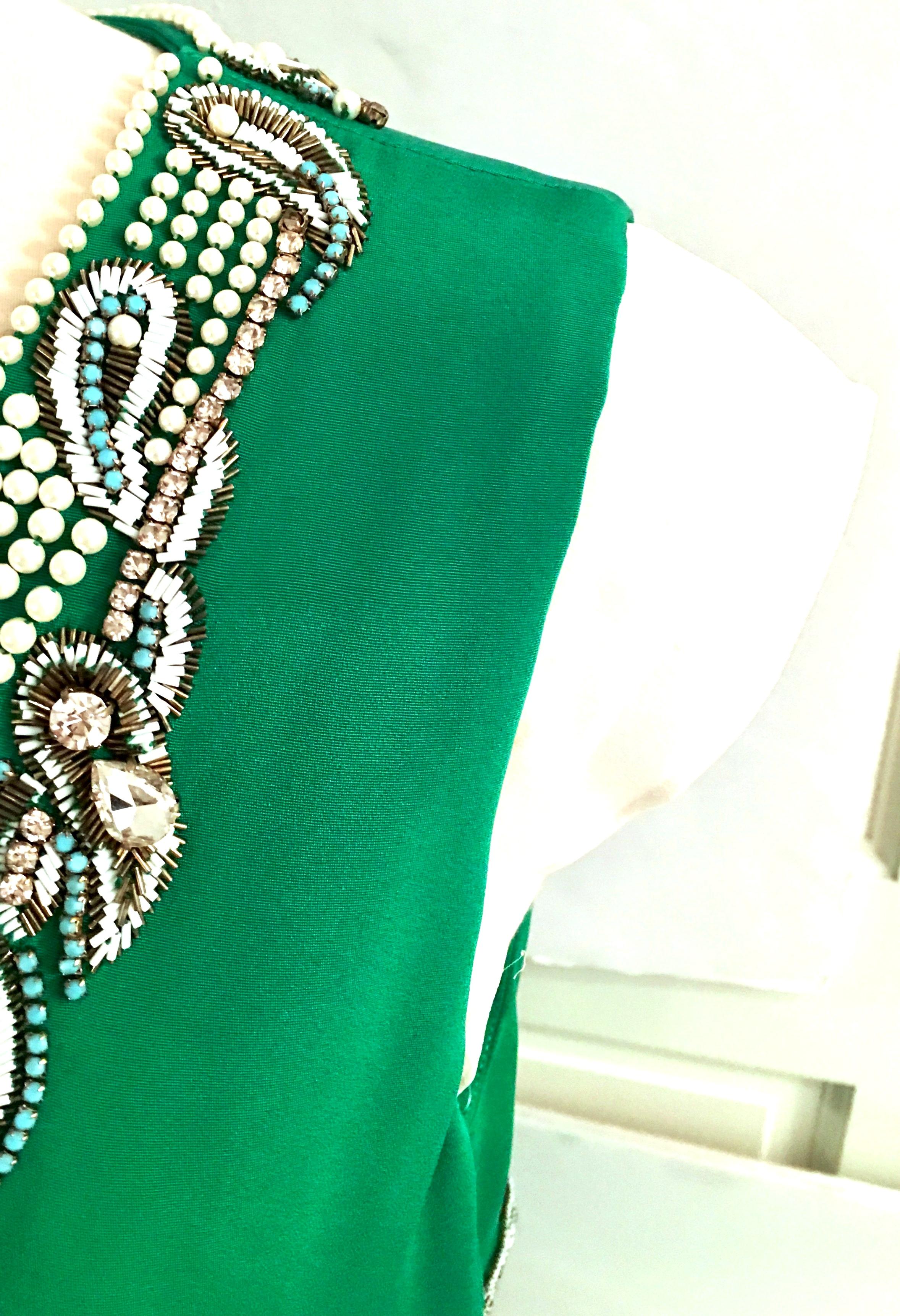 New 2013 Thakoon Runway Hand Beaded Italian Silk Cocktail Dress Size-6 7