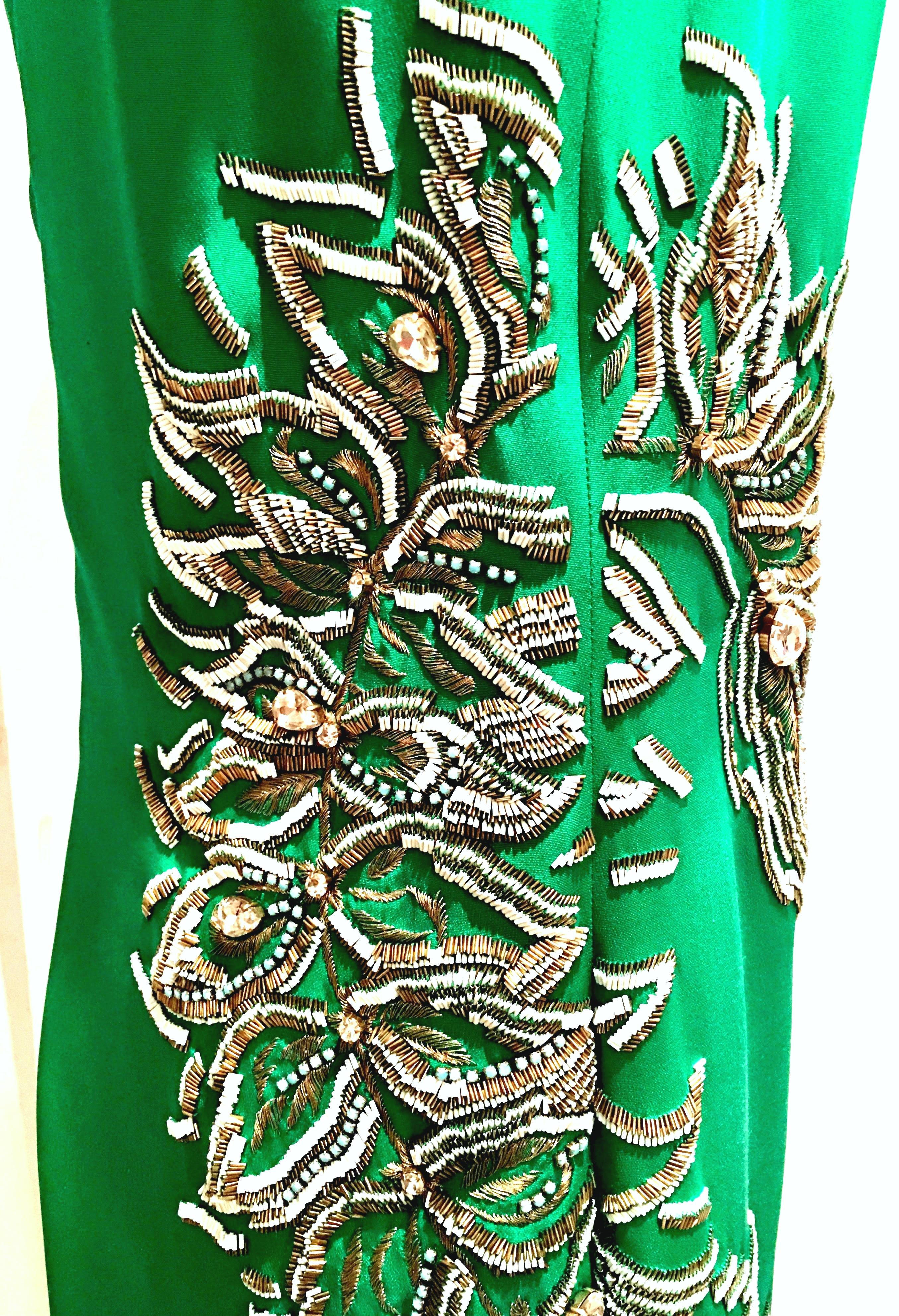 New 2013 Thakoon Runway Hand Beaded Italian Silk Cocktail Dress Size-6 3