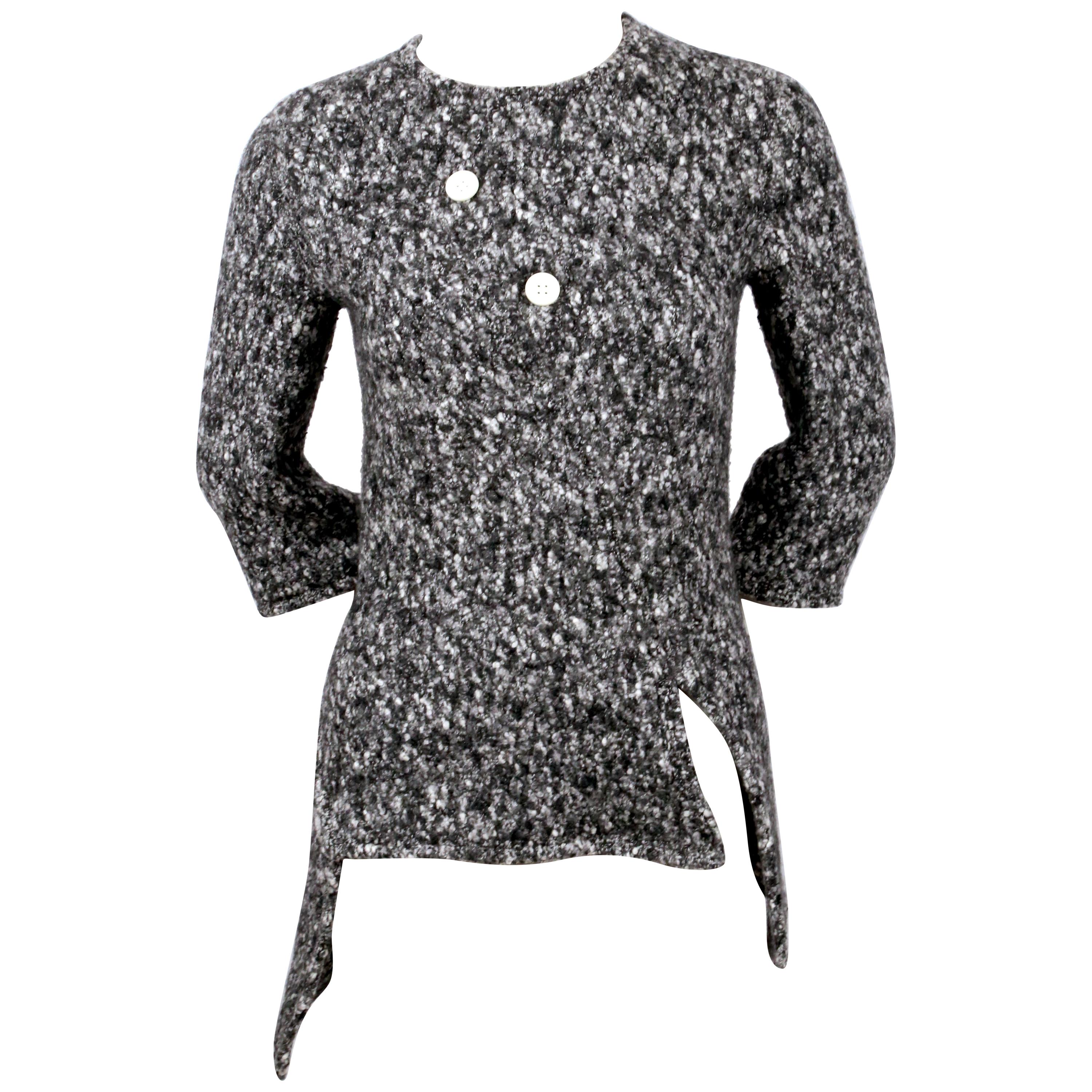 NEW 2014 CELINE by PHOEBE PHILO boucle knit runway sweater For Sale