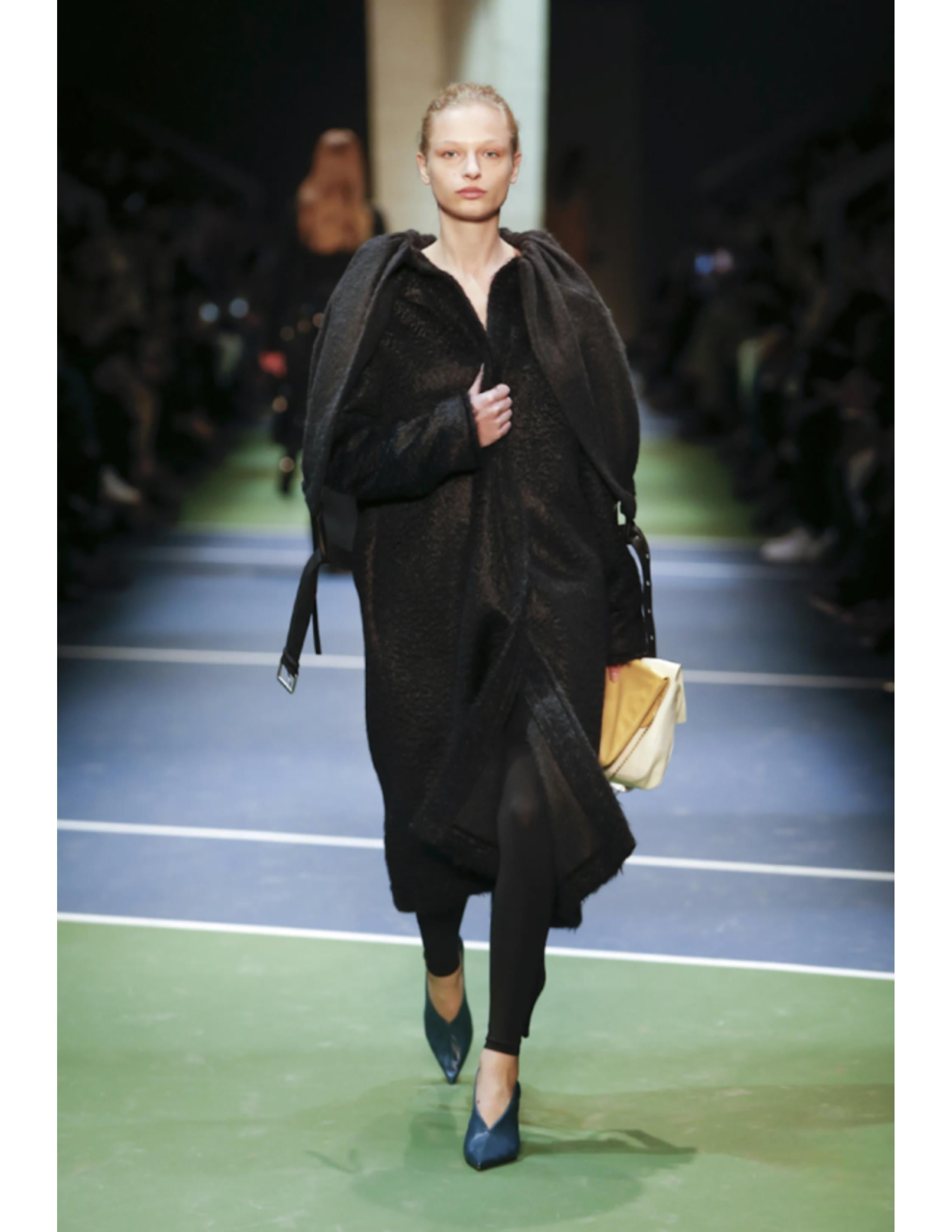 new 2016 CELINE by PHOEBE PHILO black mohair wool RUNWAY coat with attached cape For Sale 7