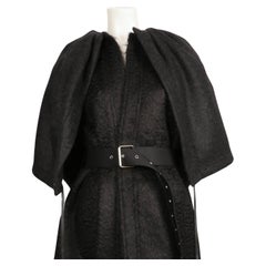 new 2016 CELINE by PHOEBE PHILO black mohair wool RUNWAY coat with attached cape