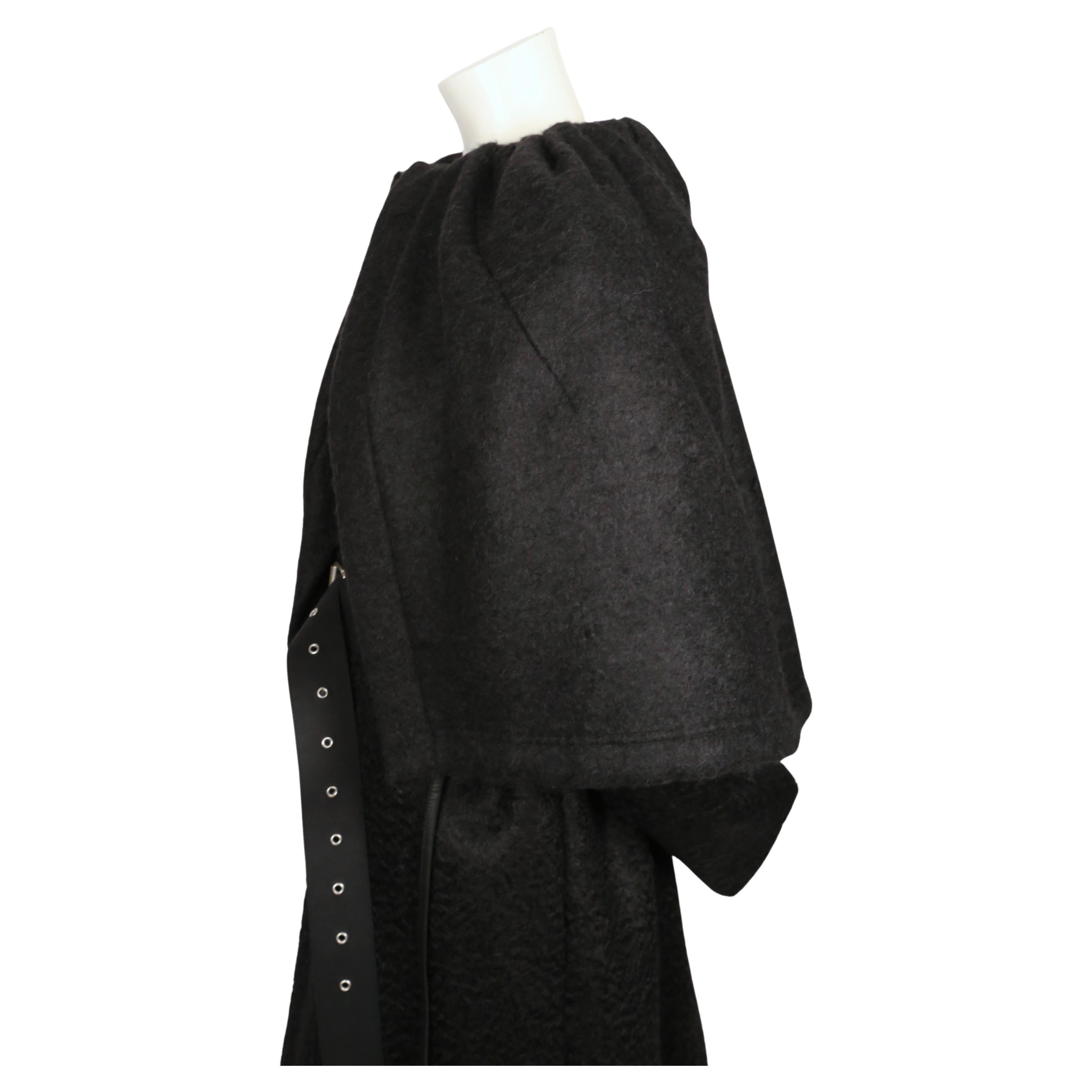 new 2016 CELINE by PHOEBE PHILO black mohair wool RUNWAY coat with attached cape For Sale 2