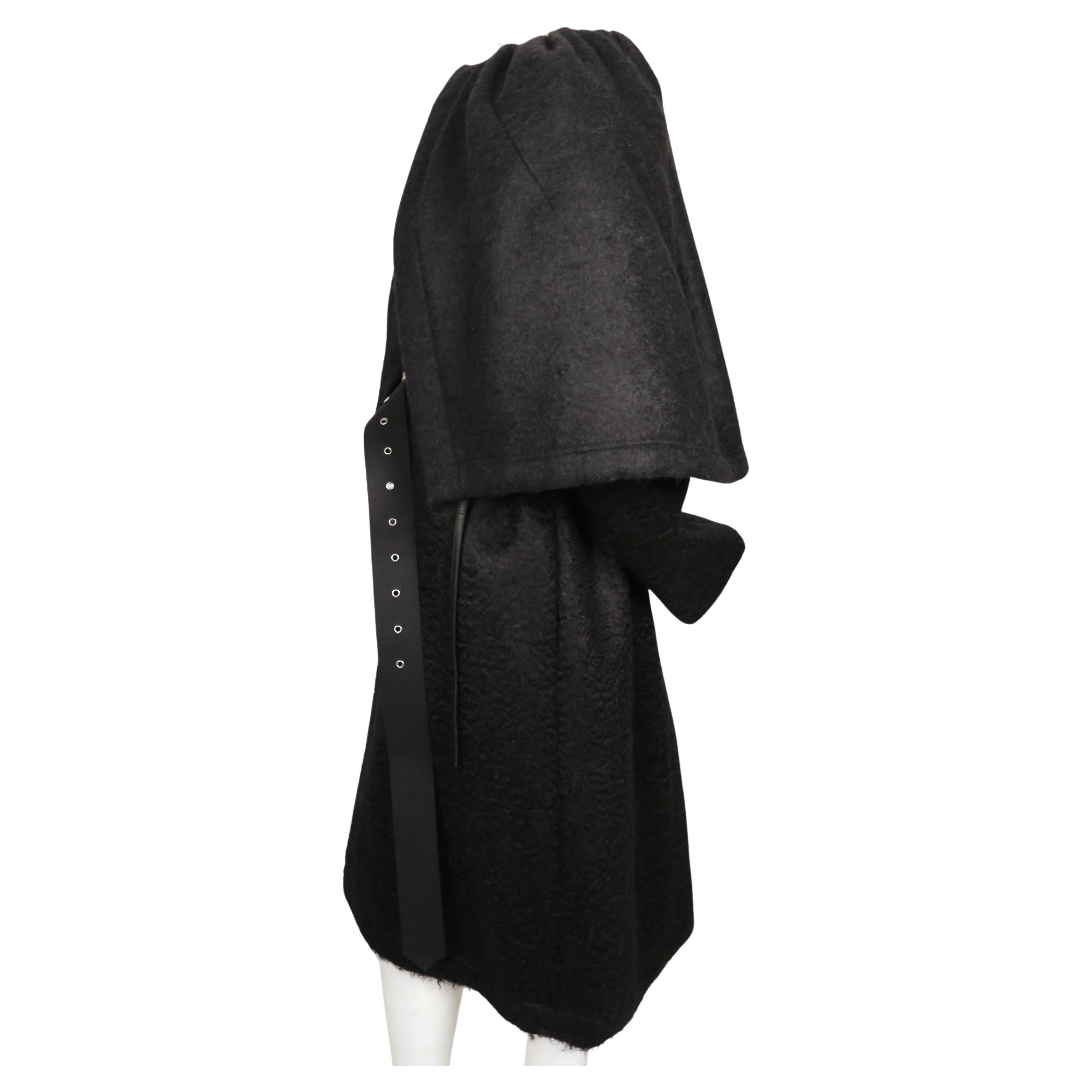 new 2016 CELINE by PHOEBE PHILO black mohair wool RUNWAY coat with attached cape For Sale 3