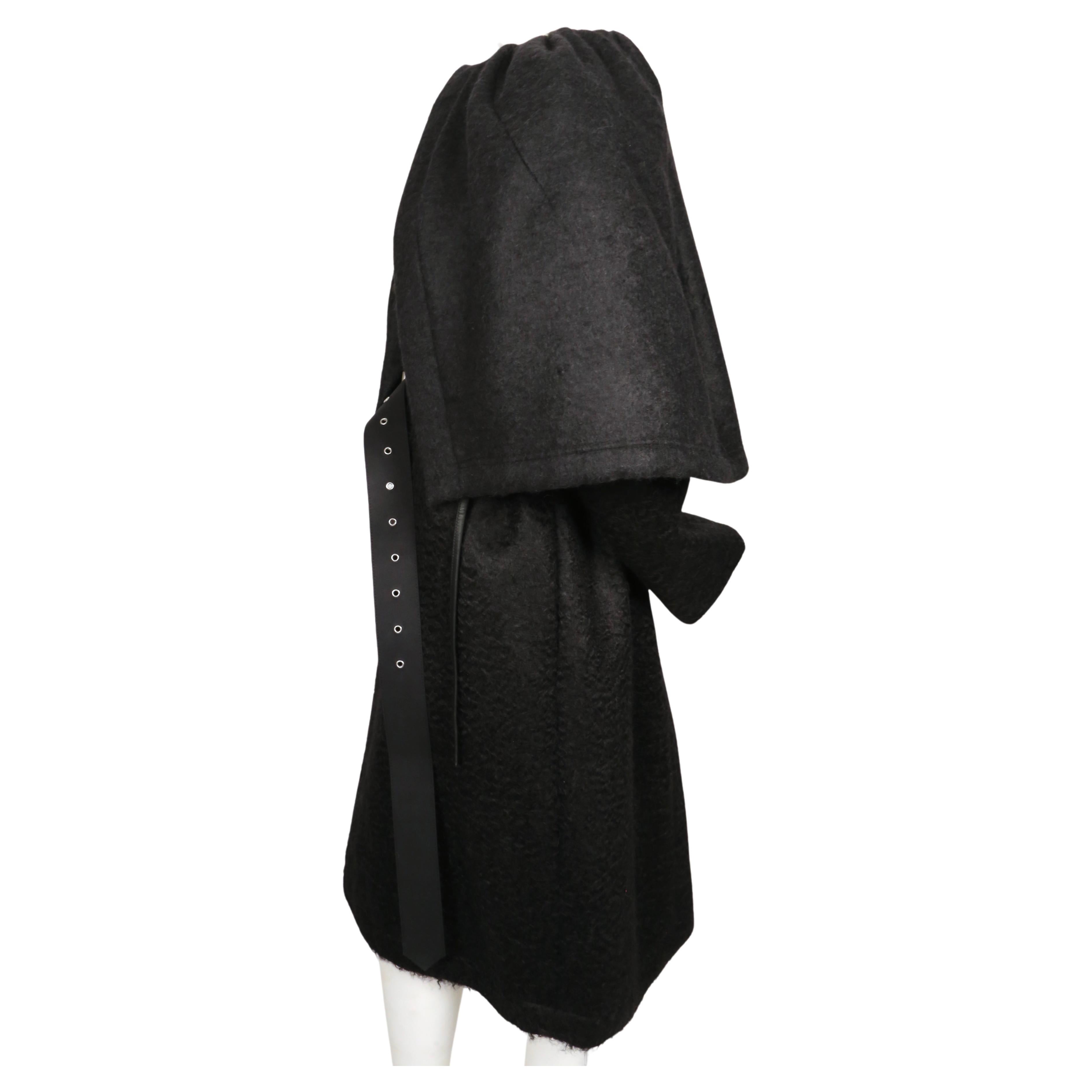 new 2016 CELINE by PHOEBE PHILO black mohair wool RUNWAY coat with attached cape For Sale 2