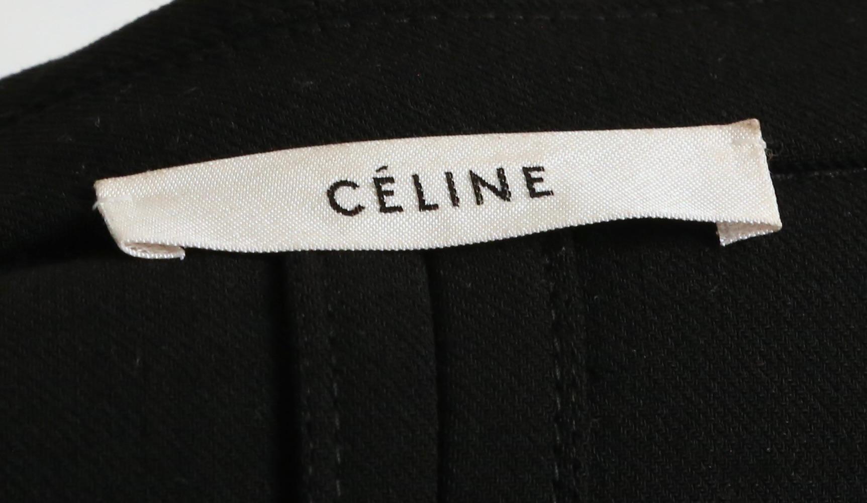 new 2016 CELINE PHOEBE PHILO black stretch wool trench RUNWAY coat with lace   5