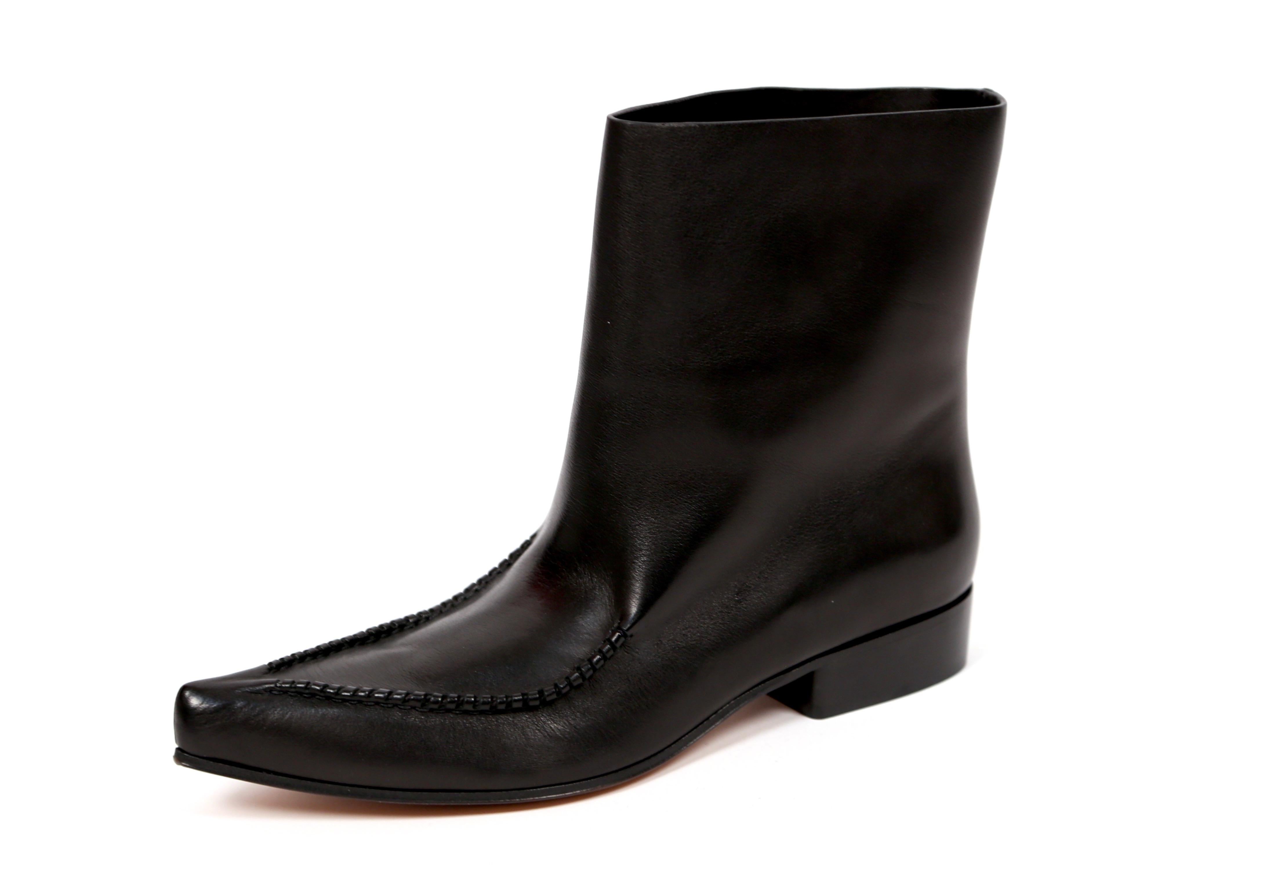 Noir nouveau 2017 CELINE by Phoebe Philo Santiag RUNWAY bottines en cuir noir FR 40.5