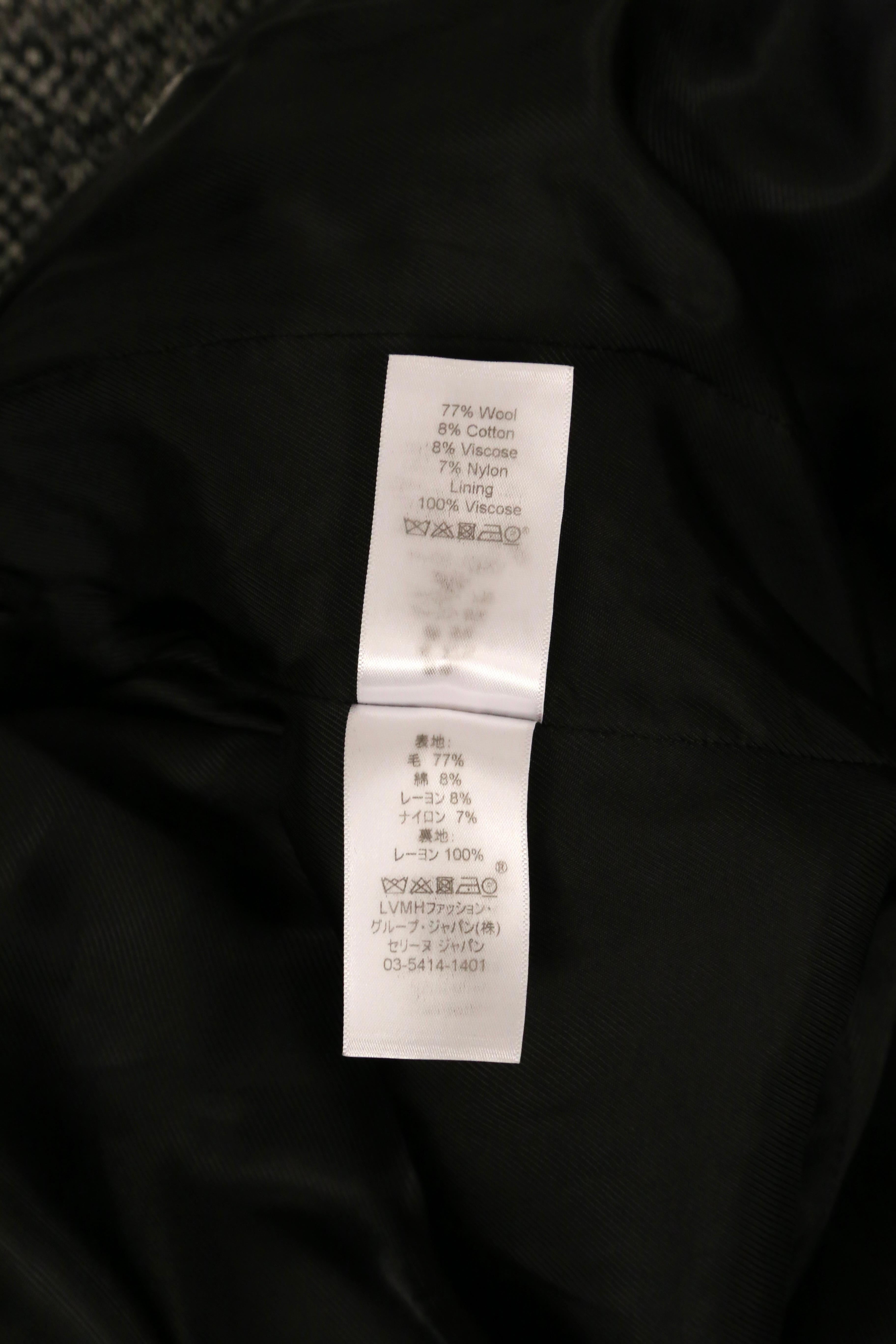 new 2018 CELINE by PHOEBE PHILO grey wool coat with long half belt For Sale 9
