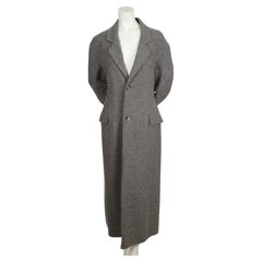 CÉLINE par PHOEBE PHILO manteau gris en laine avec longue demi-cerceau, 2018