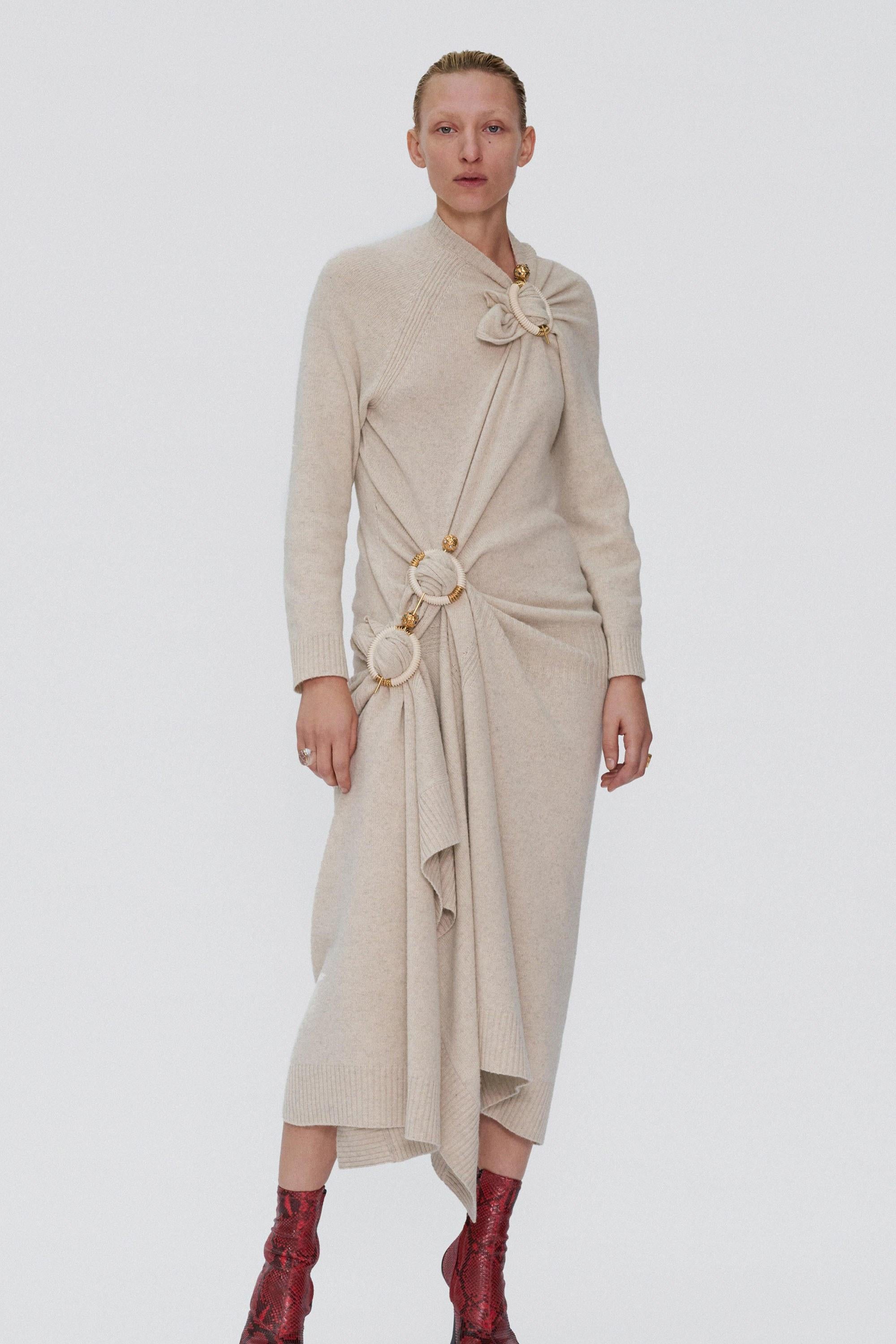 new 2018 Celine by PHoebe Philo oversized fuzzy sweater dress with brooch 9