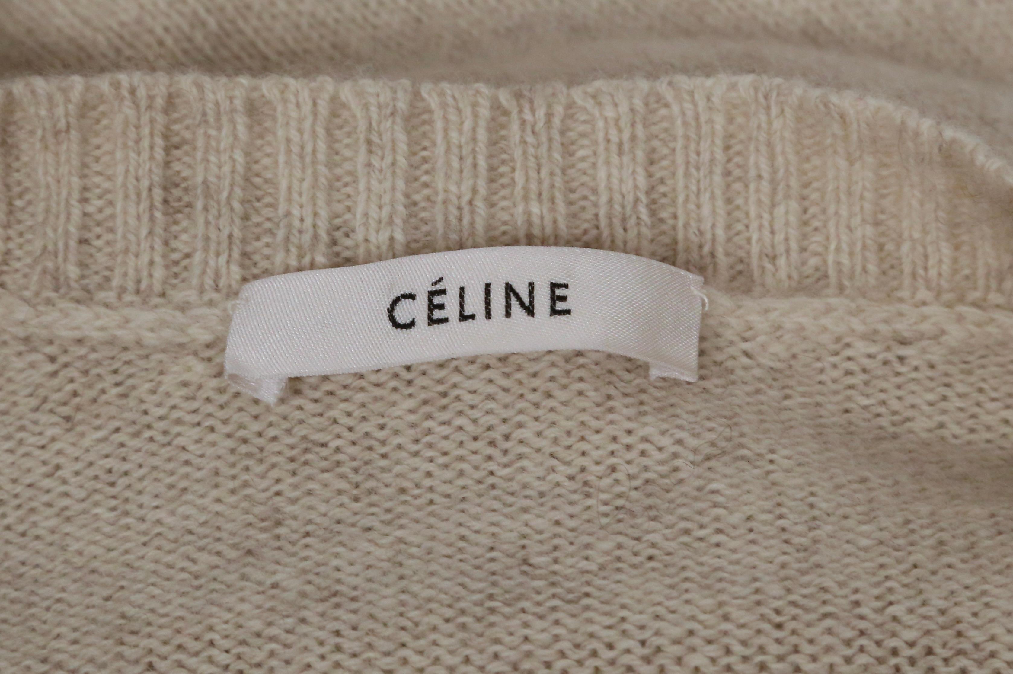 new 2018 CELINE by PHOEBE PHILO oversized fuzzy sweater dress with brooch 5