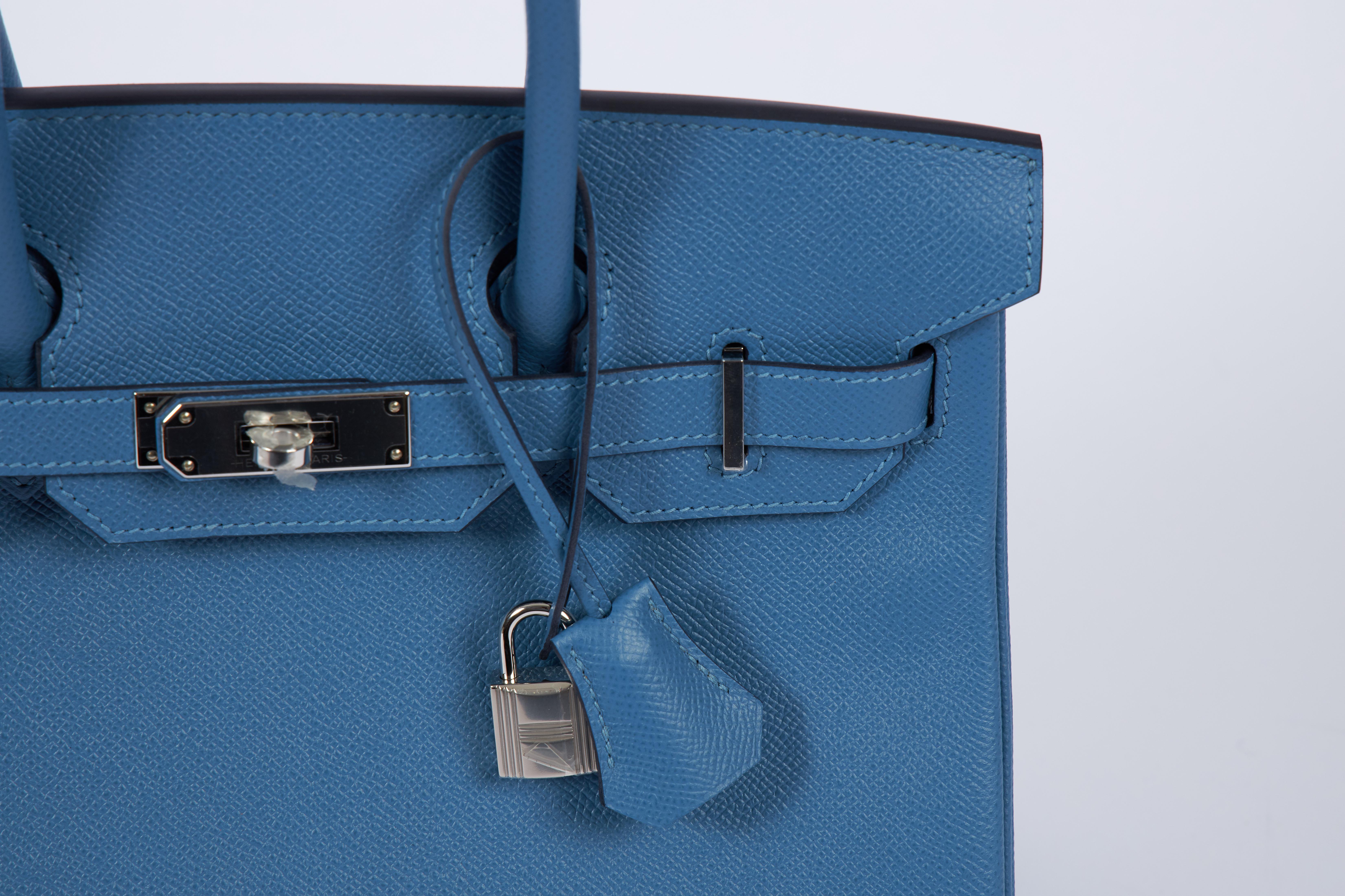 NEW 2018 Hermès 30cm Blue Azur Palladium Birkin Bag in Box 3