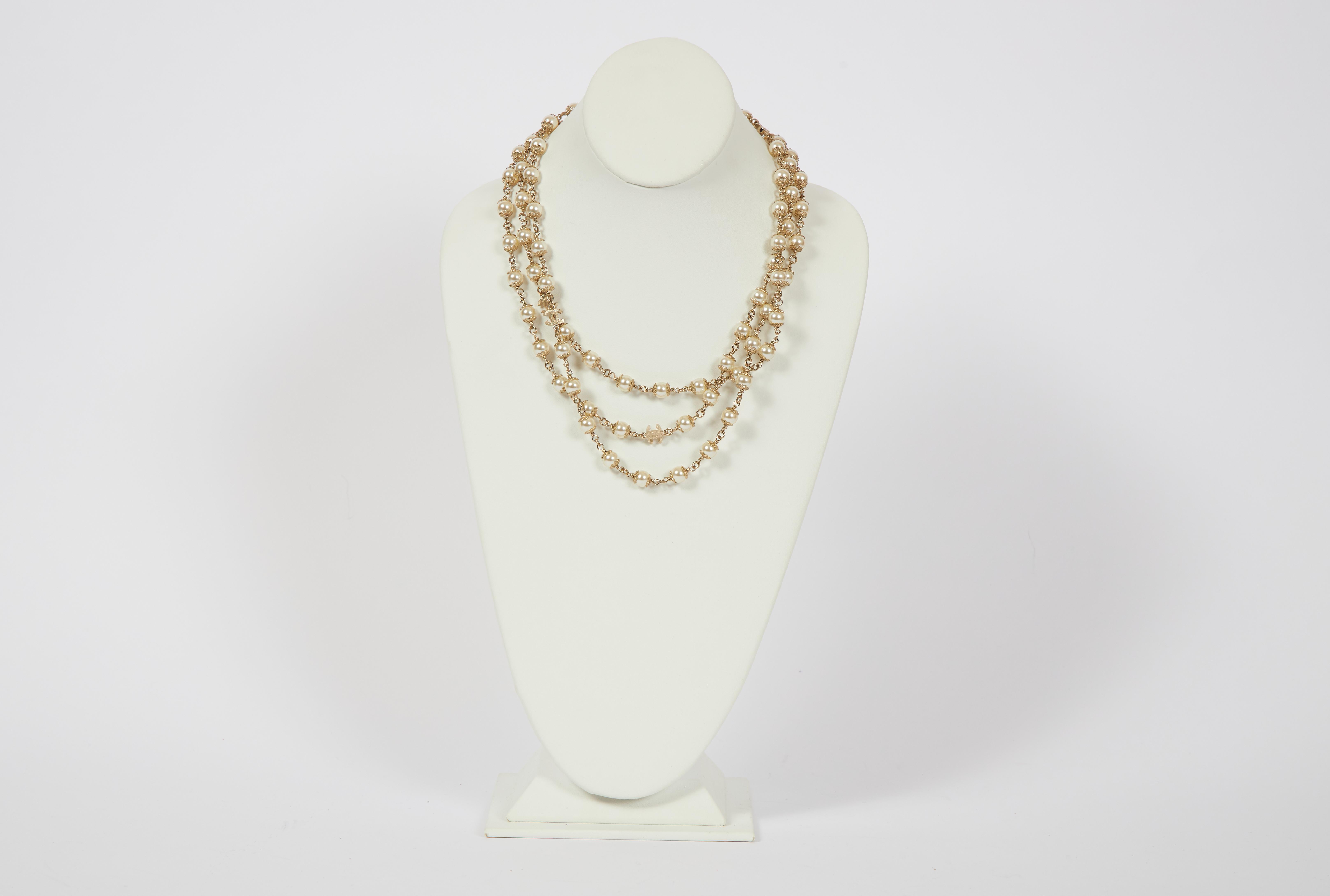 New 2019 Chanel Pearl Sautoir Necklace In New Condition In West Hollywood, CA