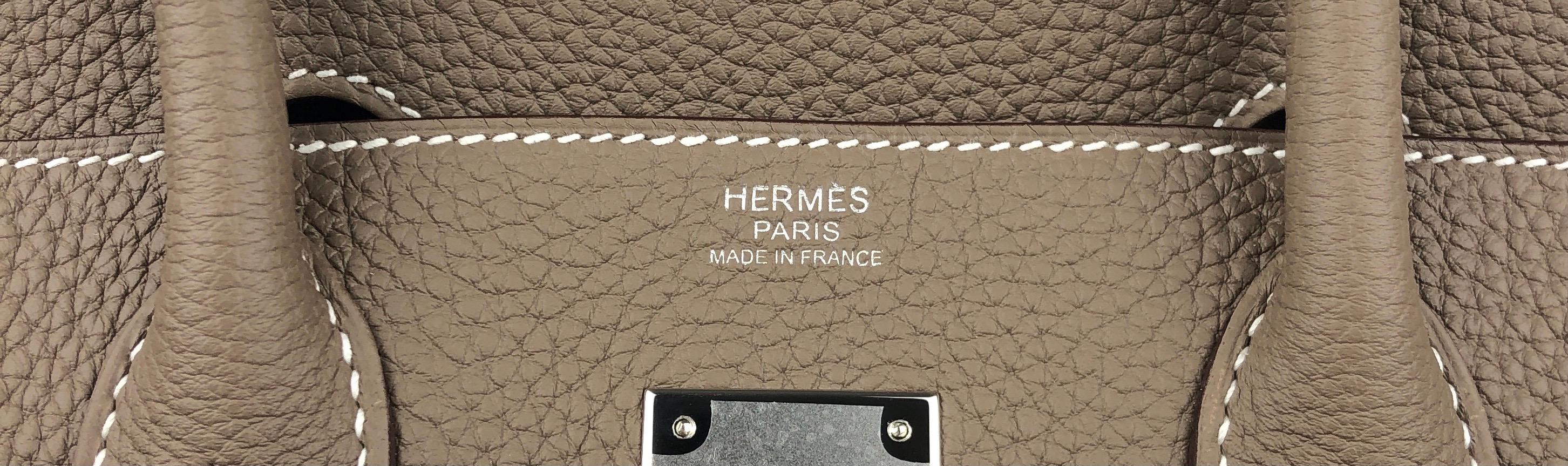 Gray Hermes Birkin 30 Etoupe Palladium Hardware New 2021 