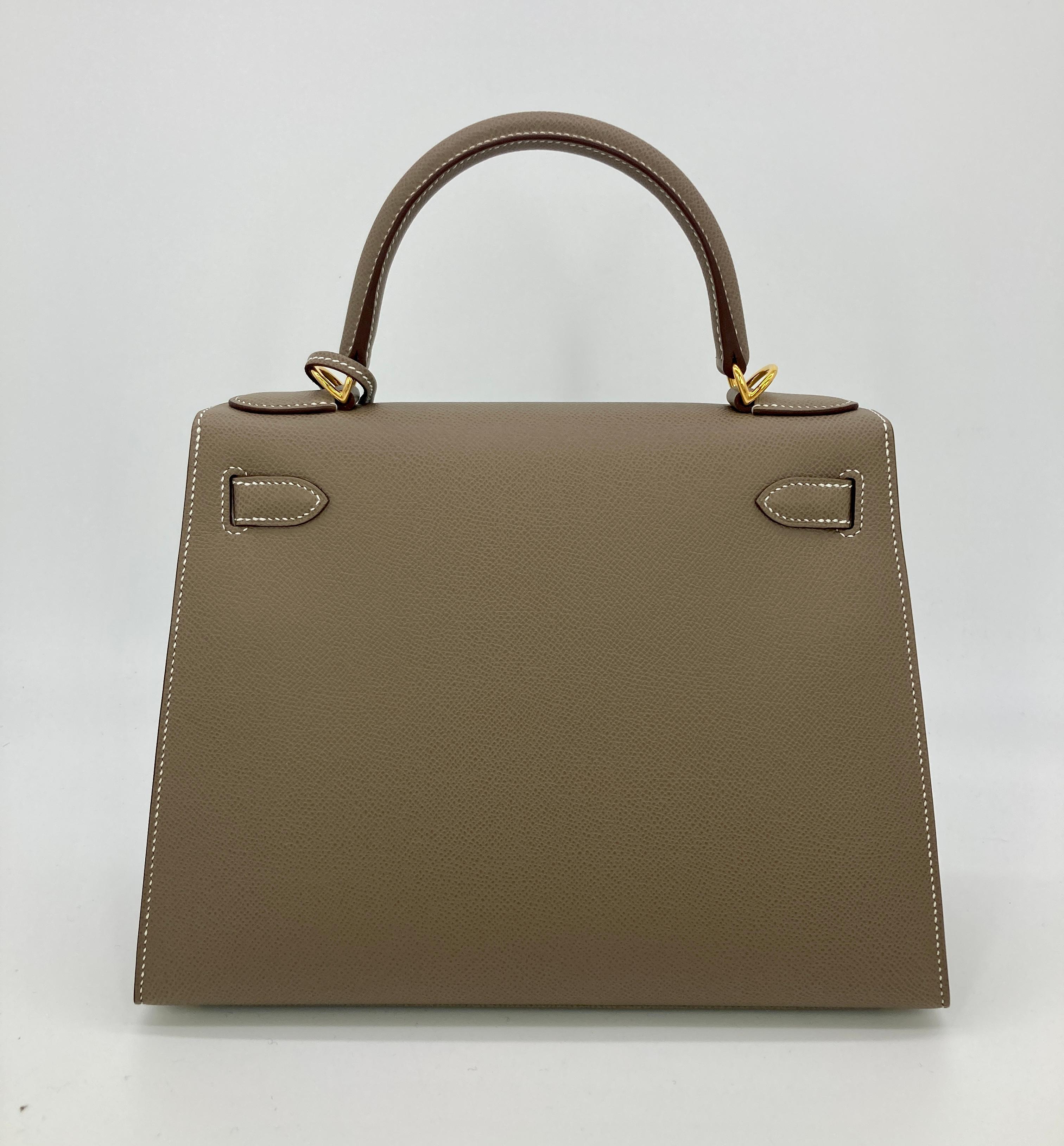 NEW Hermes Etoupe Epsom Kelly Sellier 28  5