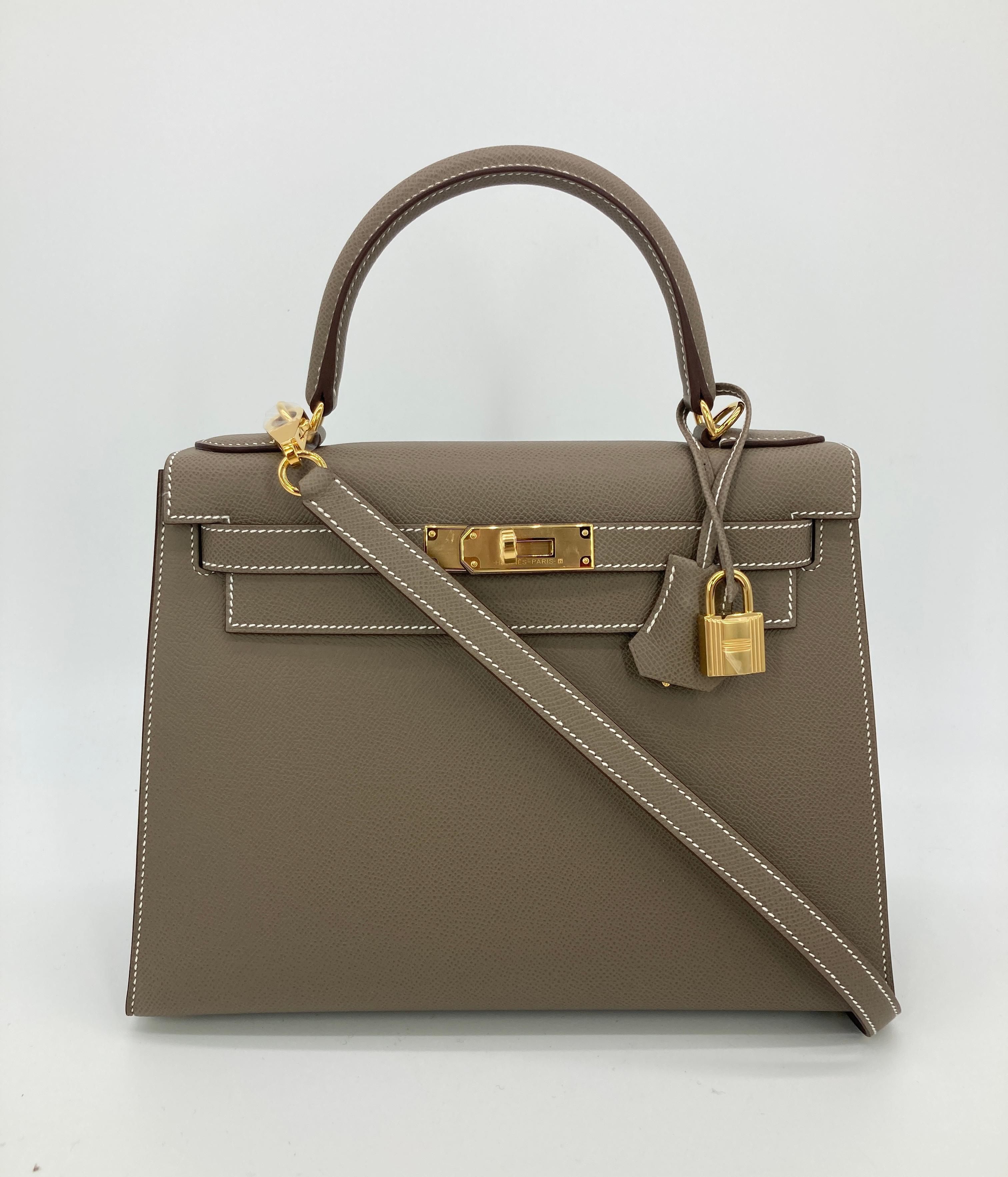 NEW Hermes Etoupe Epsom Kelly Sellier 28  2