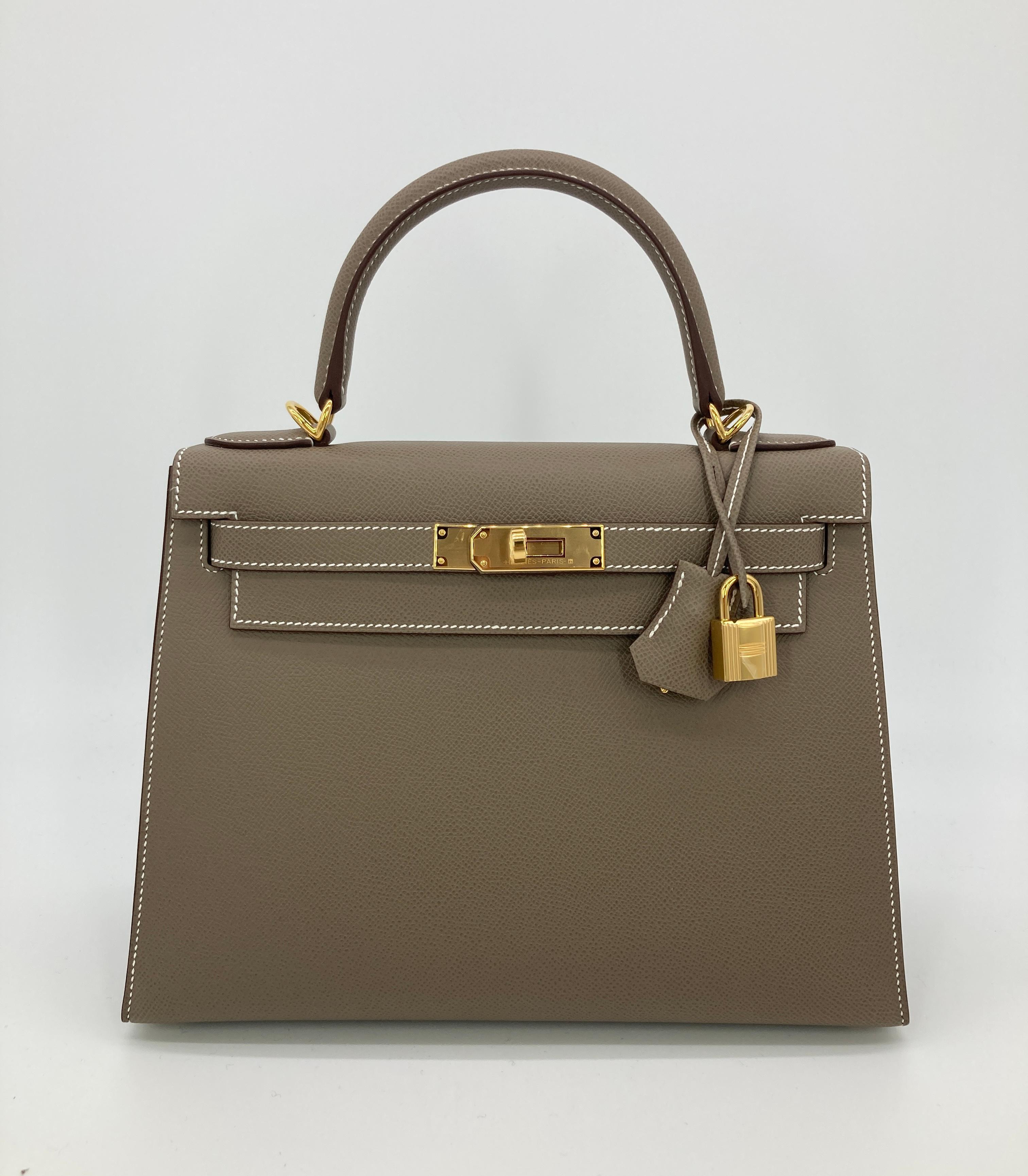 NEW Hermes Etoupe Epsom Kelly Sellier 28  3