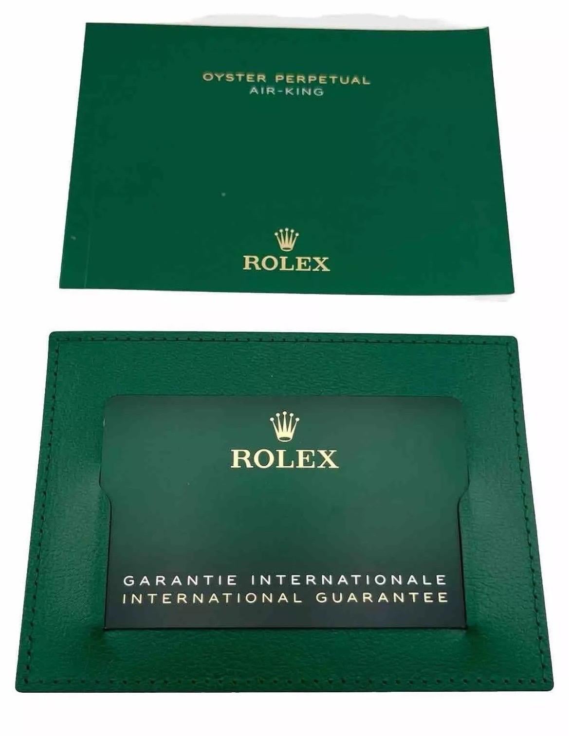 NEW 2023 Rolex Air-King 40mm Green Black Stainless Steel Mens Watch 126900 en vente 8