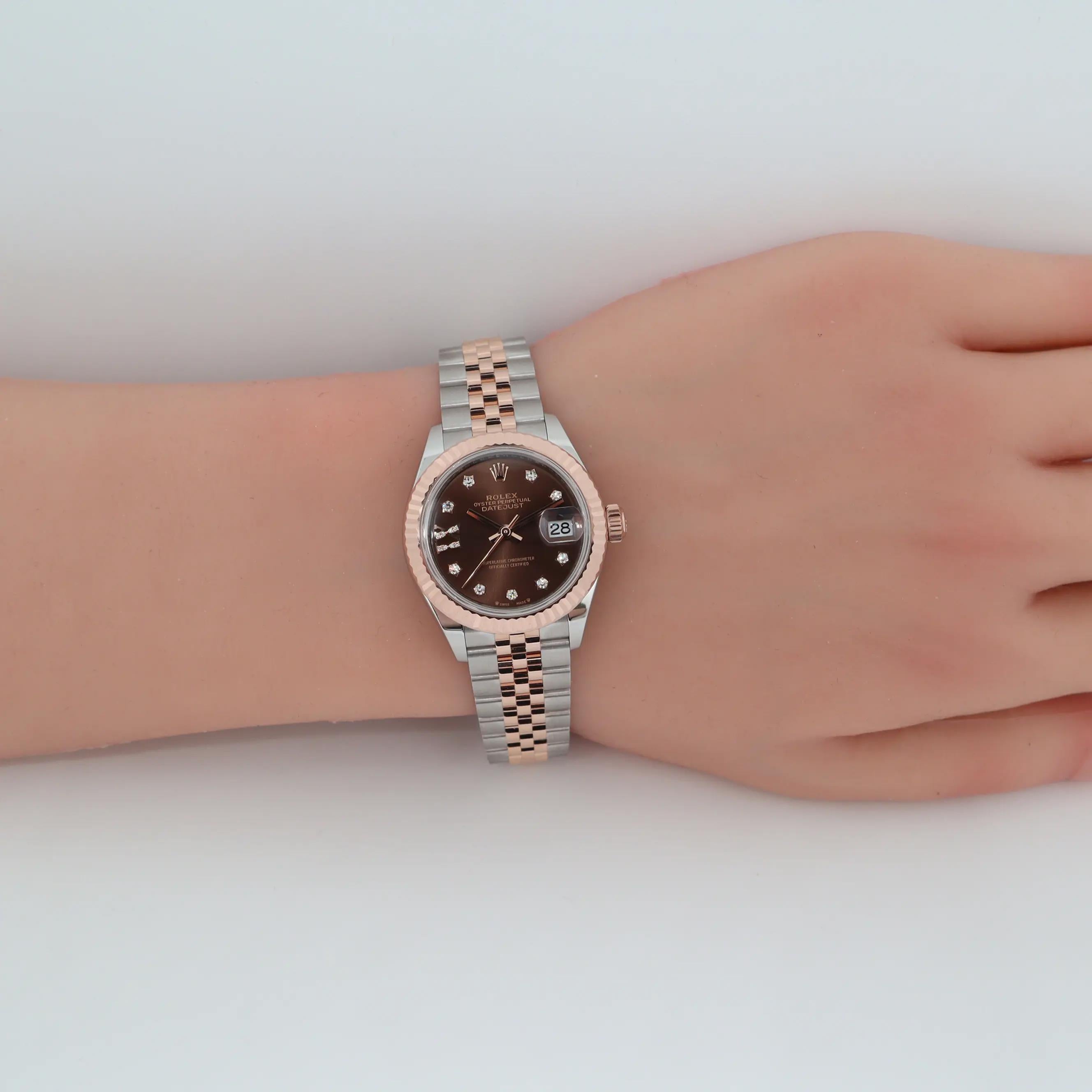 NEW 2024 Rolex Datejust 18K Gold Steel Chocolate Diamond Star Dial Watch 279171 For Sale 1