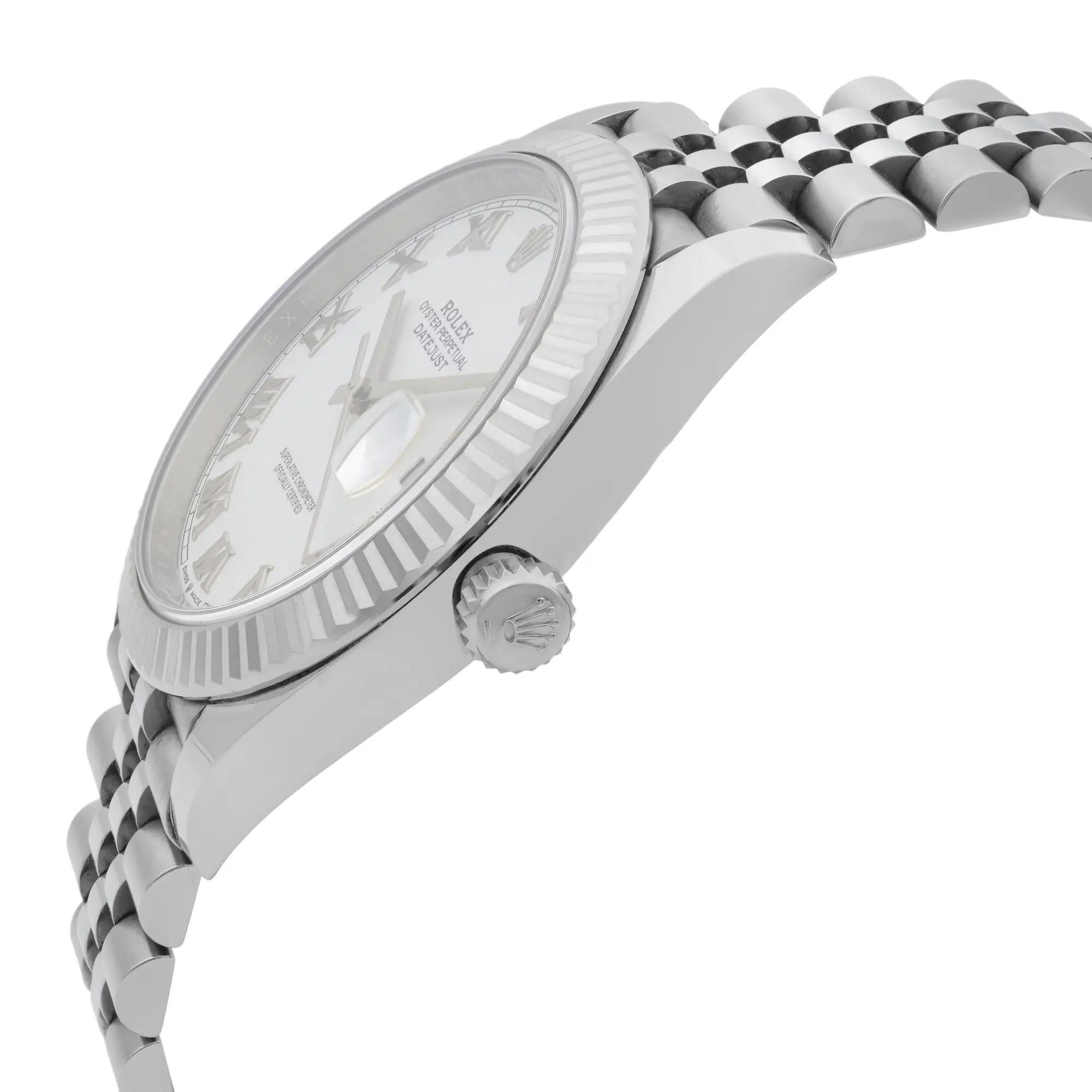 New 2024 Rolex Datejust 41mm Steel Jubilee White Roman Dial Watch 126334 in vendita 5