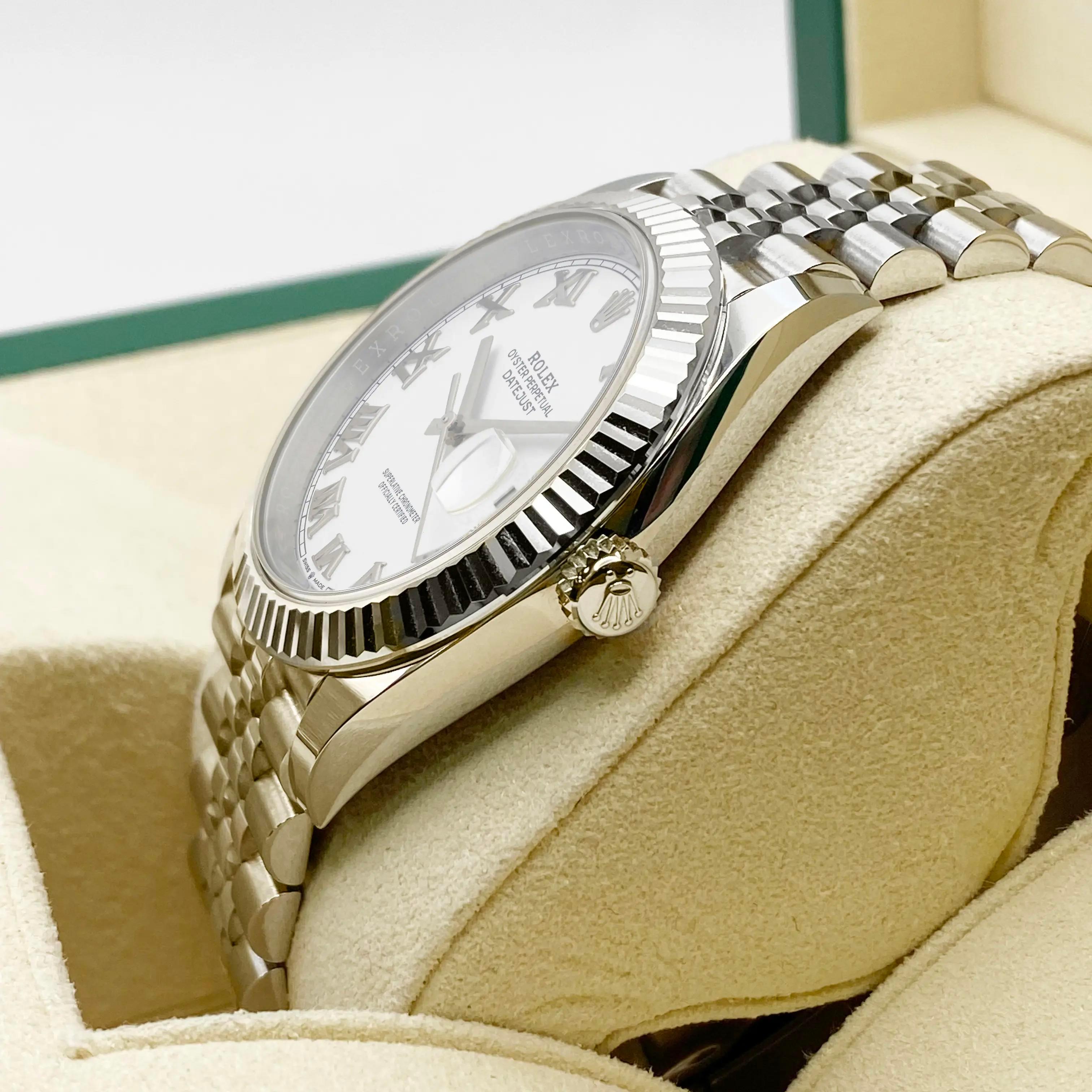 New 2024 Rolex Datejust 41mm Steel Jubilee White Roman Dial Watch 126334 In condizioni Nuovo in vendita a New York, NY