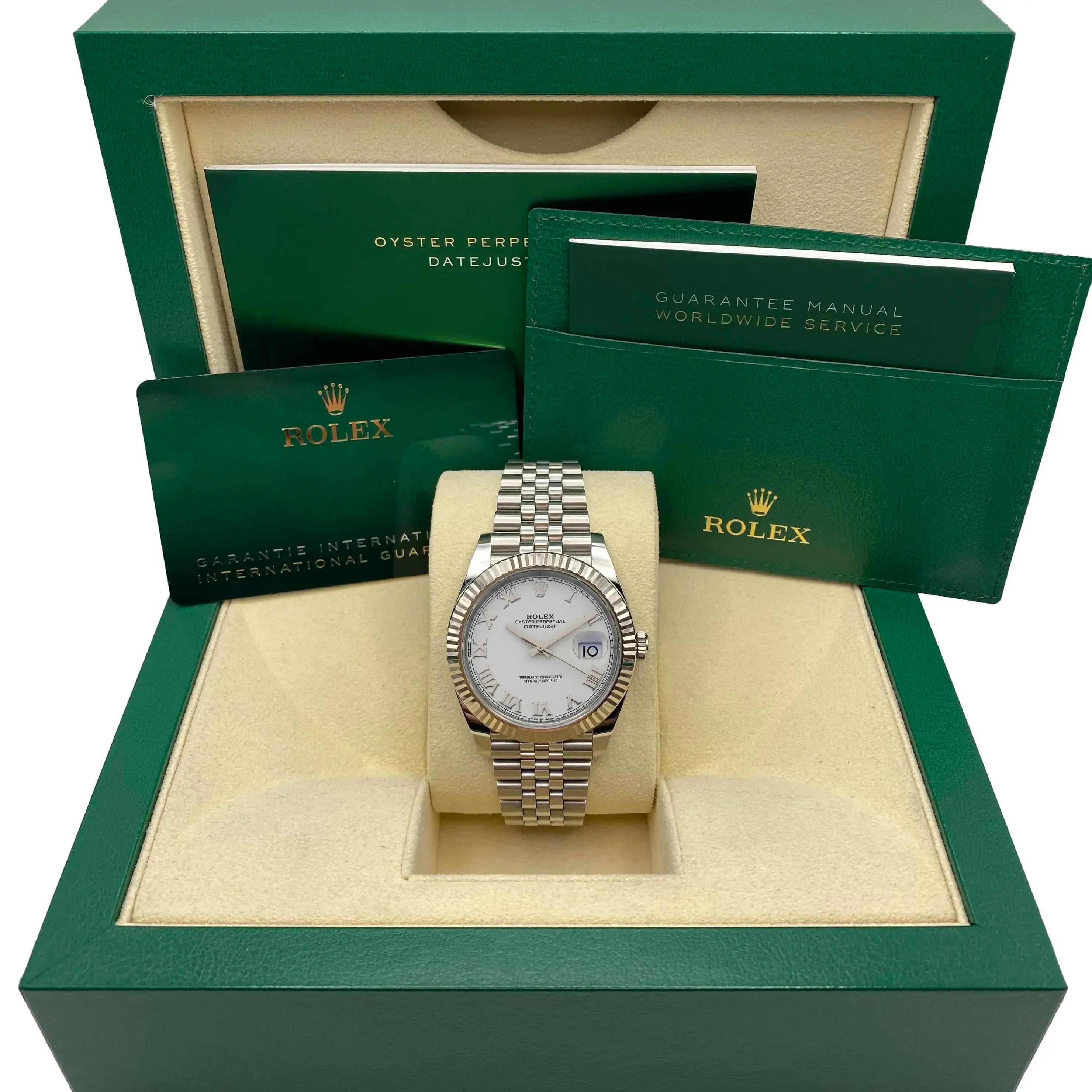 New 2024 Rolex Datejust 41mm Steel Jubilee White Roman Dial Watch 126334 in vendita 2