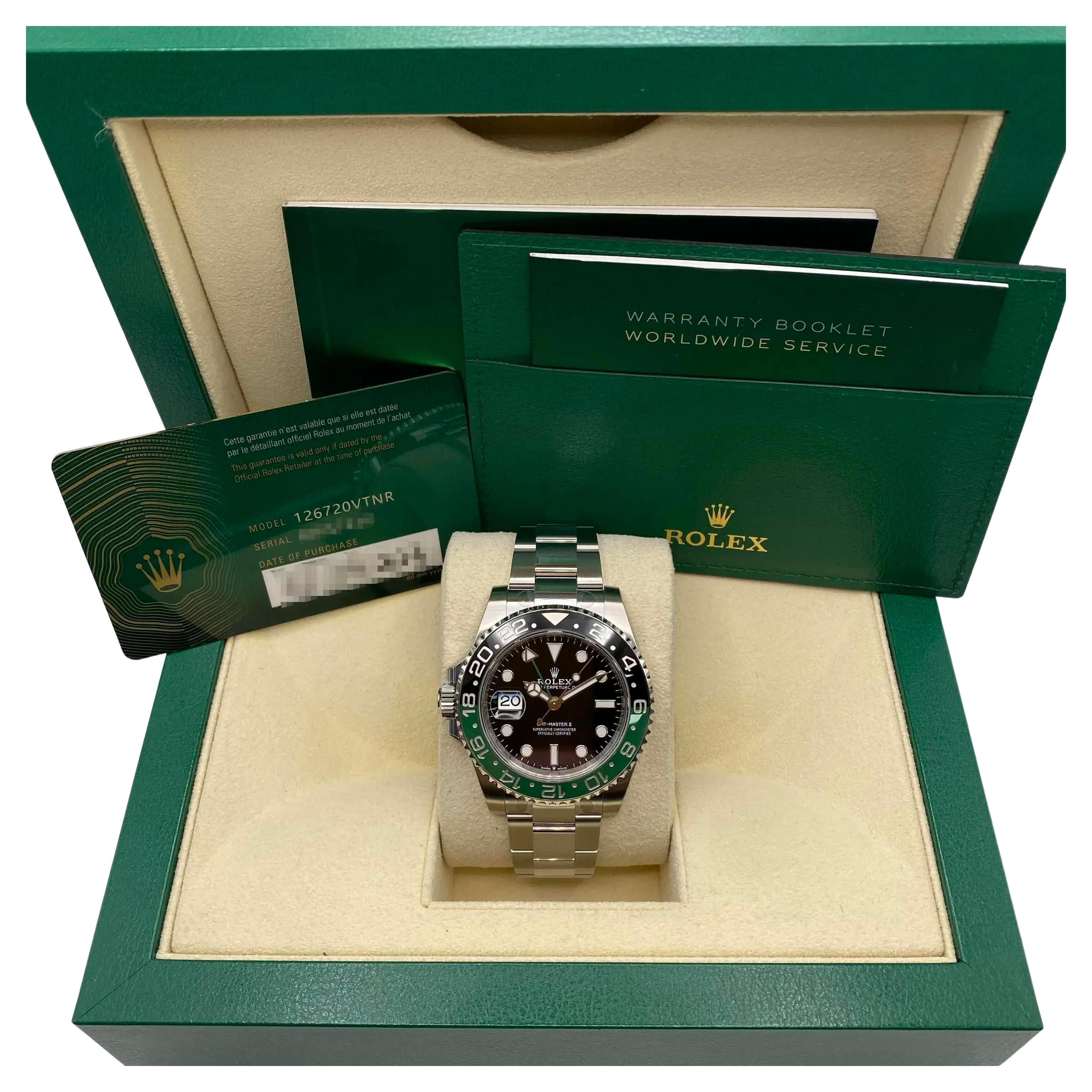 NUEVO 2024 Reloj Rolex GMT-Master II Sprite 40mm Acero Esfera Negra 126720VTNR