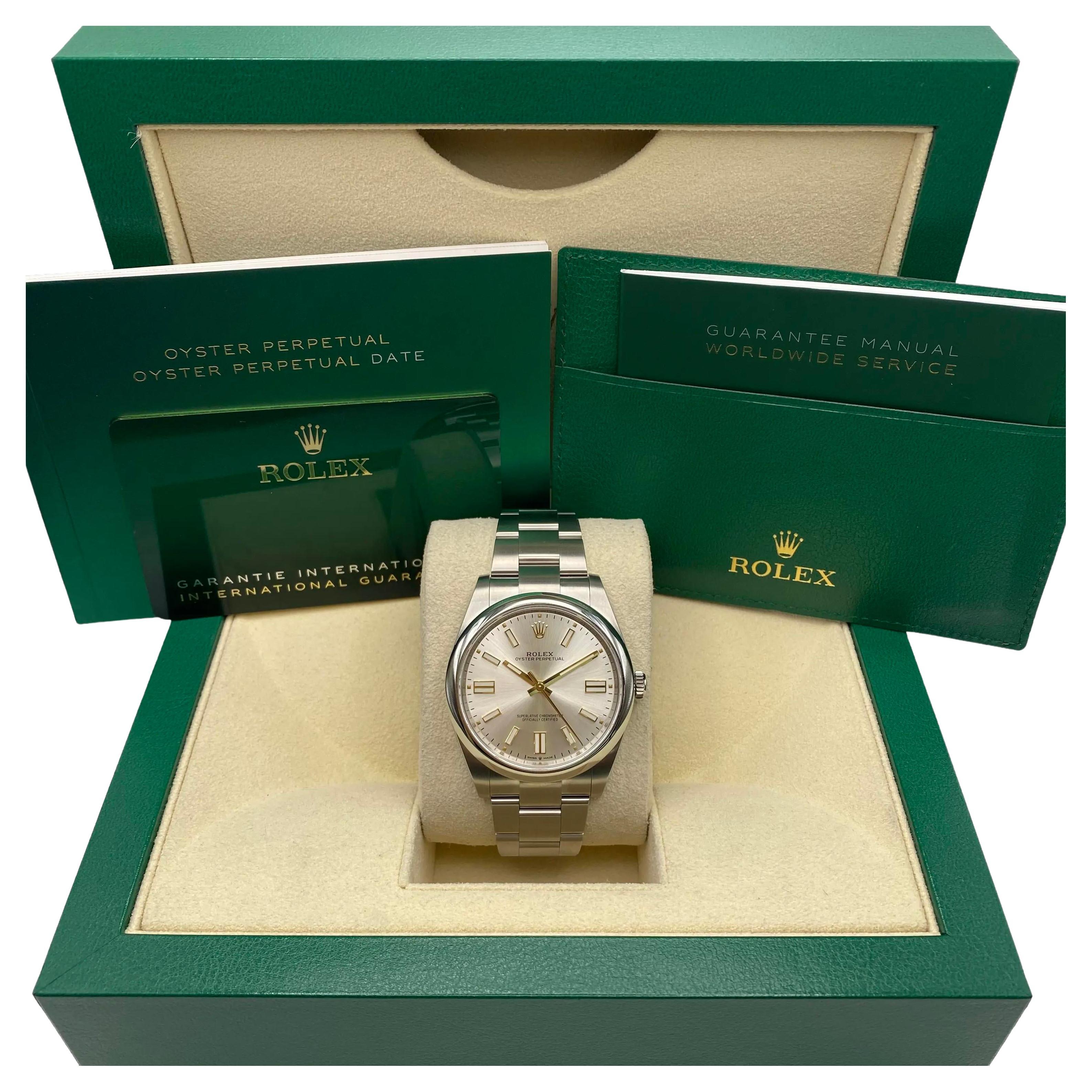 New 2024 Rolex Oyster Perpetual 124300 Steel Silver Dial Oyster Automatic Watch