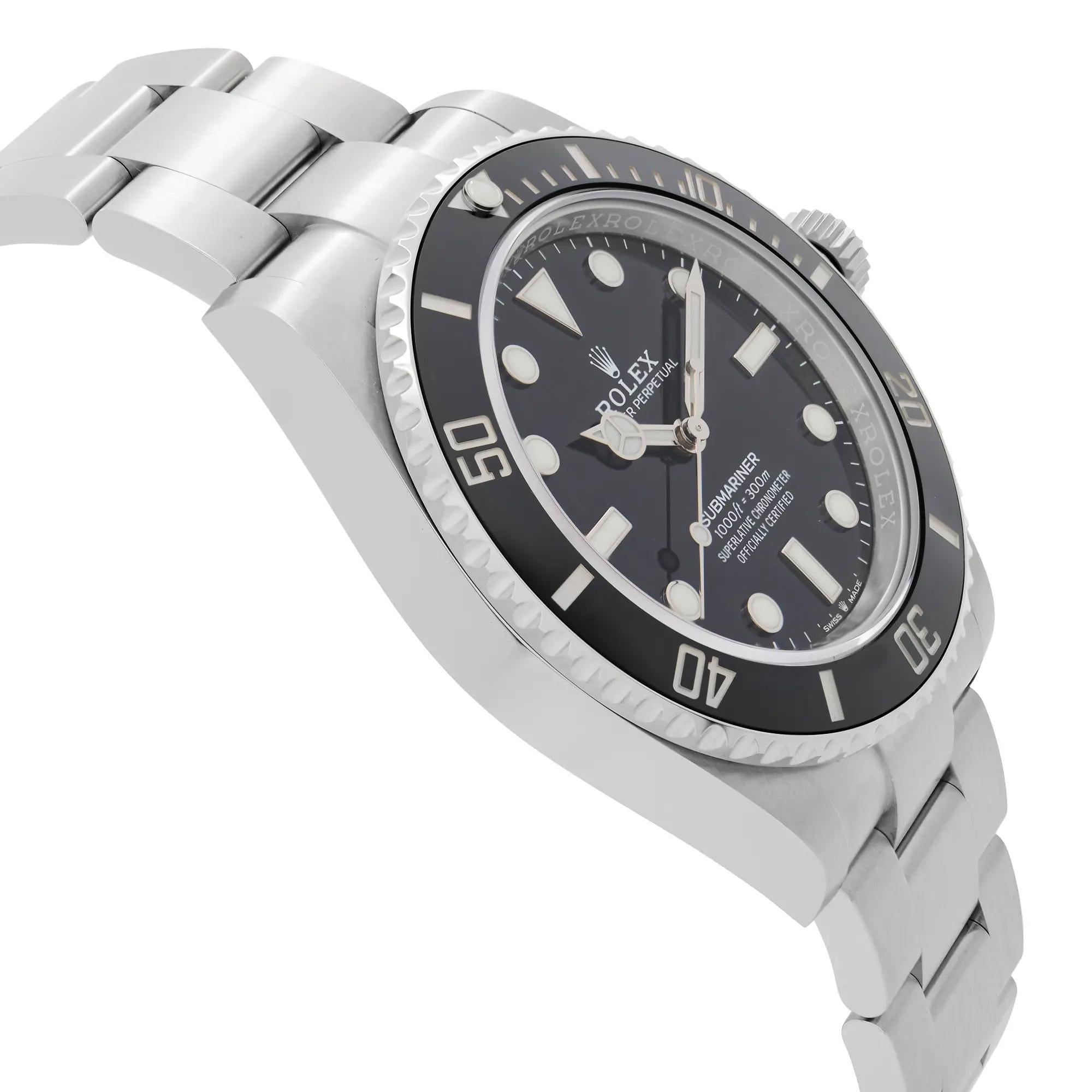 New 2024 Rolex Submariner 41 No Date Steel Ceramic Black Dial Watch 124060 For Sale 1